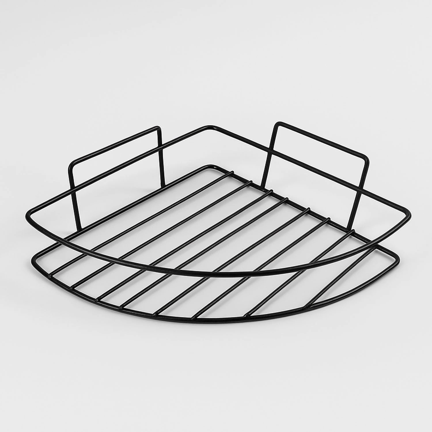 Siyah Tek Katlı Duş Şampuanlık Banyo Rafı Metal Şampuan ve Aksesuar Düzenleyici Vidalı Montaj