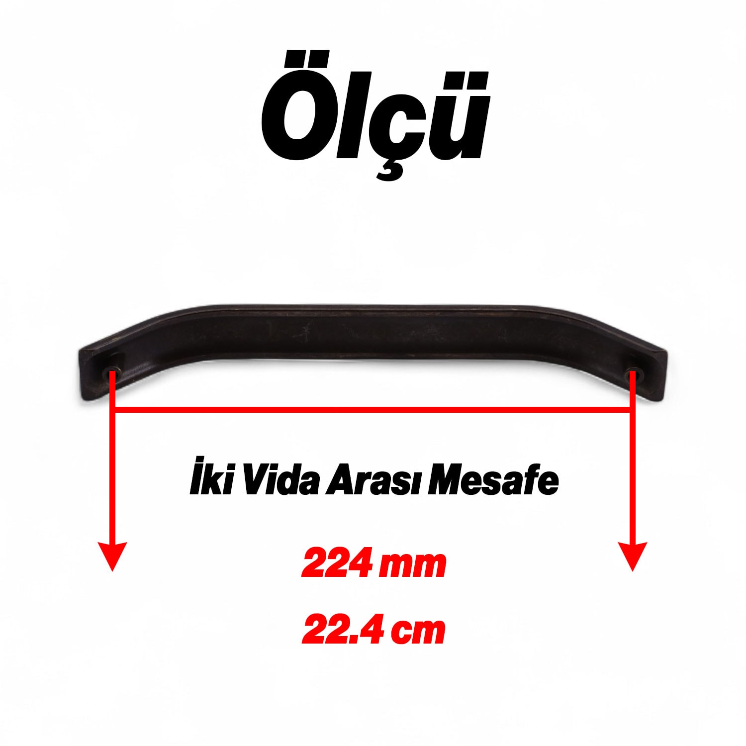 Volga Antik Sarı Metal 224 mm 22.4 cm Mutfak Dolabı Dolap Kulpları Kapak Kulbu Kulpu Mobilya Çekmece