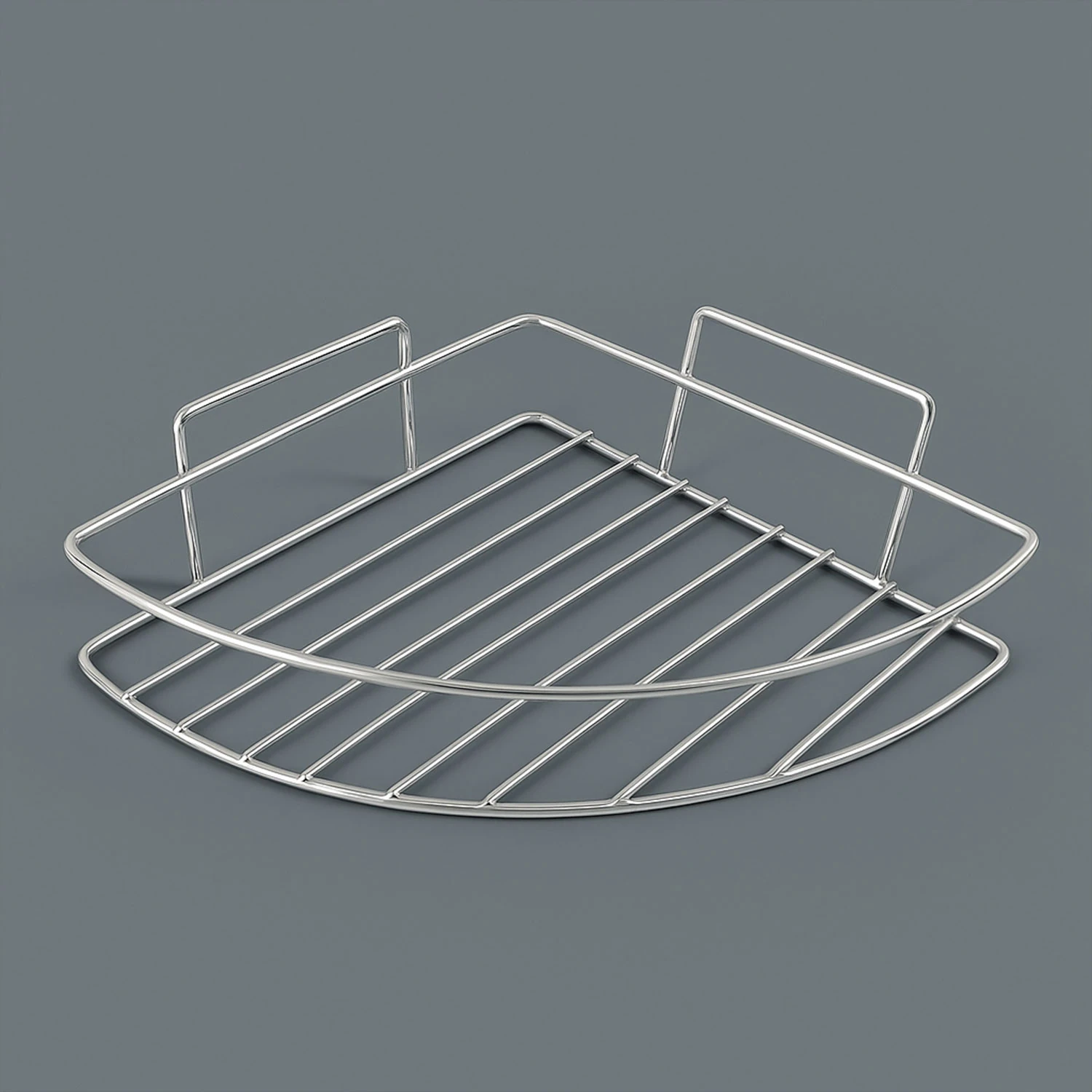 Krom Tek Katlı Duş Şampuanlığı Paslanmaz Çelik Banyo Köşe Rafı Vidalı Sağlam ve Şık Tasarım