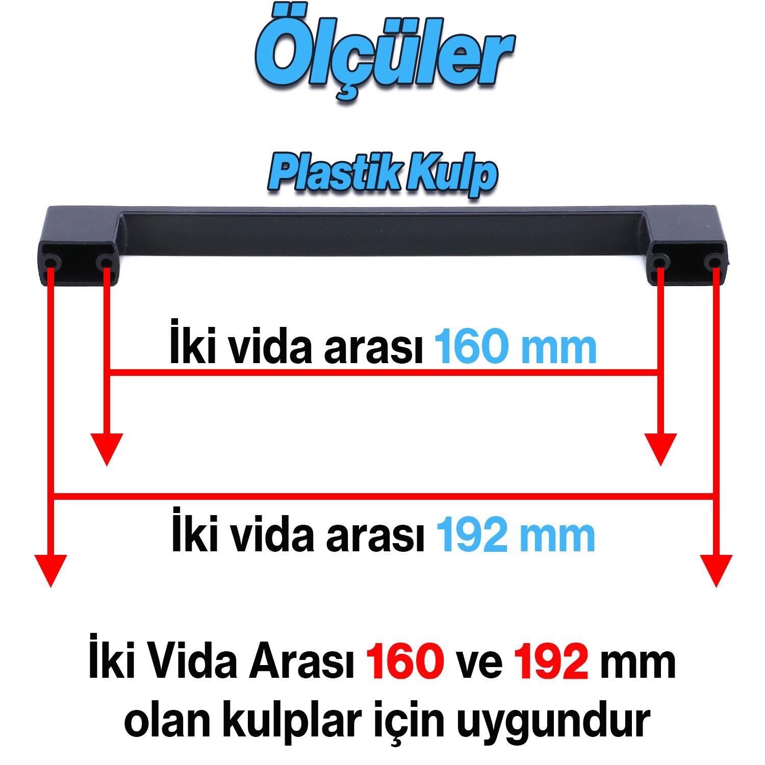 Gölcük 160 mm (SERT PLASTİK) Kulp Siyah Mobilya Çekmece Mutfak Dolap Dolabı Kulpu Kulbu Kulpları