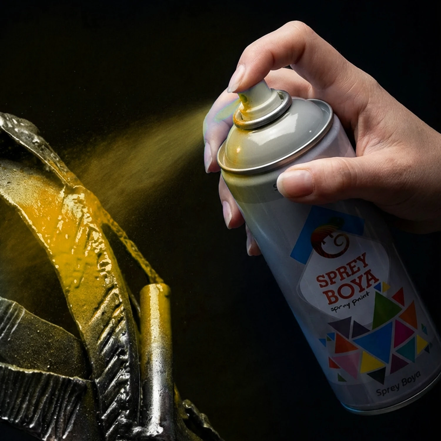 Sarı Sprey Boya 400 ml – Metal Ahşap Plastik Beton Yüzeylere Uygun Hobi Dekoratif Amaçlı Sprey Boya