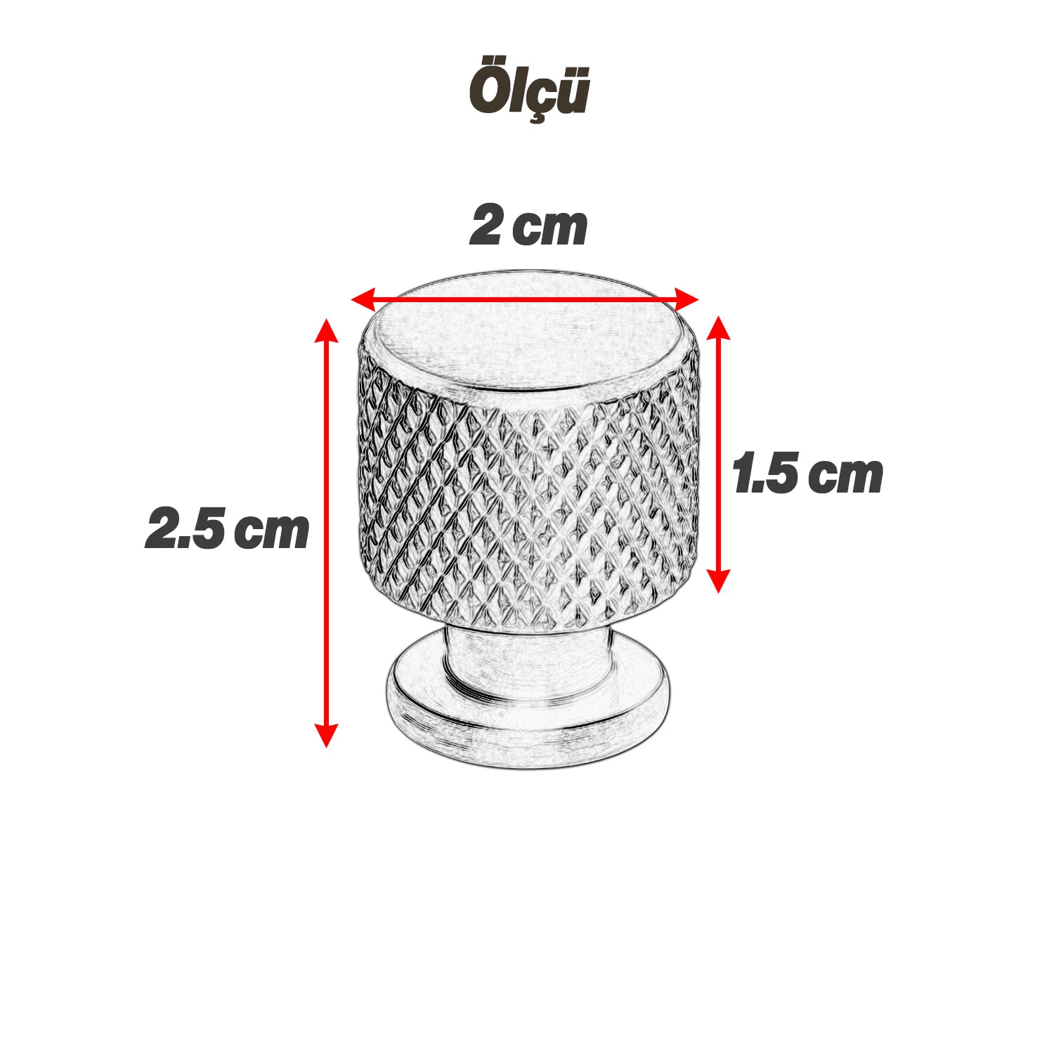 Nova Düğme Metal Füme Kulp Tek Vidalı Mobilya Çekmece Dolap Kapak Kolu Kulpu Kulpları Modern Tasarım