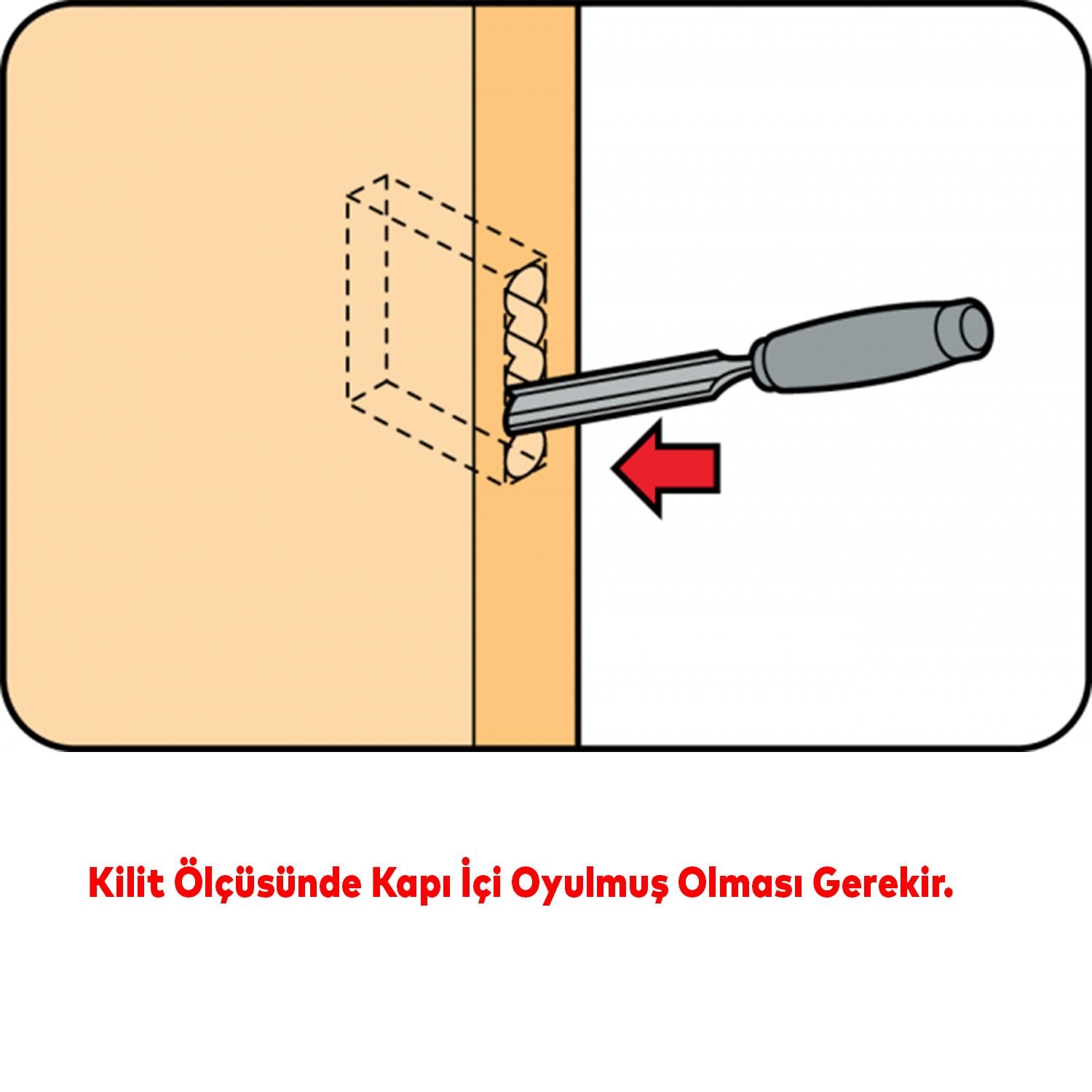 Anahtarlı Oda Kapı PVC Kapı Ahşap Kapı WC Banyo Gömme Kilit Gövde Kilidi Silindirsiz Barelsiz 45 mm