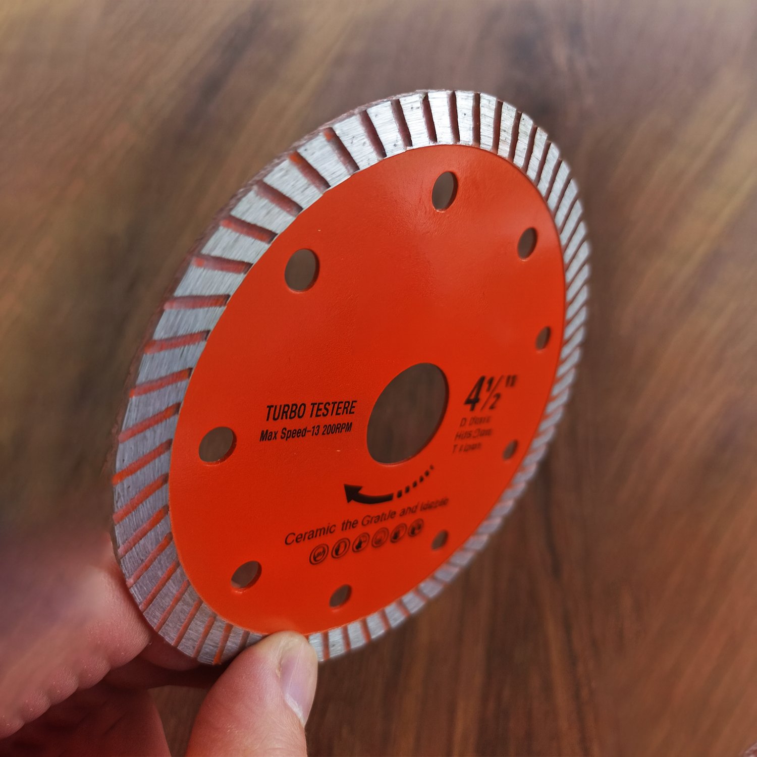 115 mm 4.5 İnç Turbo Elmas Testere Turbo Kesim Kesici Çapaksız Hassas Seramik Mermer Granit Diski