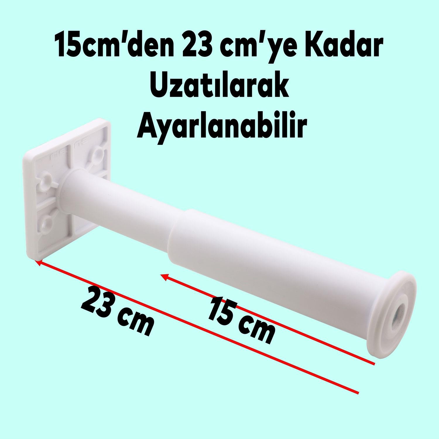 (4 ADET) Ayarlanabilir Destek 15 Cm Beyaz Mobilya Kanepe Koltuk Baza Yükseltme Yükseltici Ayağı Ayakları