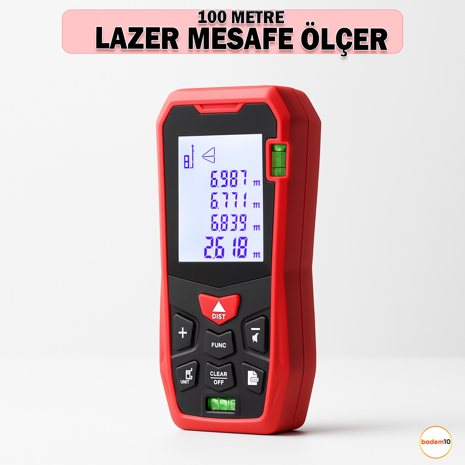 100 Metre Lazer Metre Mesafe Ölçer Hassas Dijital İnşaat Ölçüm Aleti Alan Ölçer Lazerli Ölçüm Cihazı