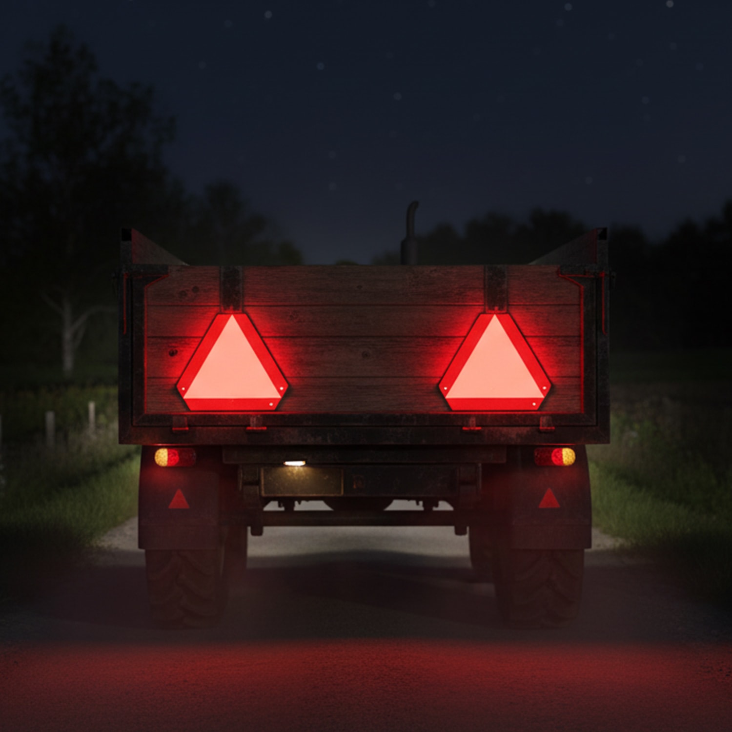 Üçgen Reflektörlü Kırmızı Uyarı Levhası Traktörler Römorklar İçin 35x40 TSE Onaylı Uyarı Levhası