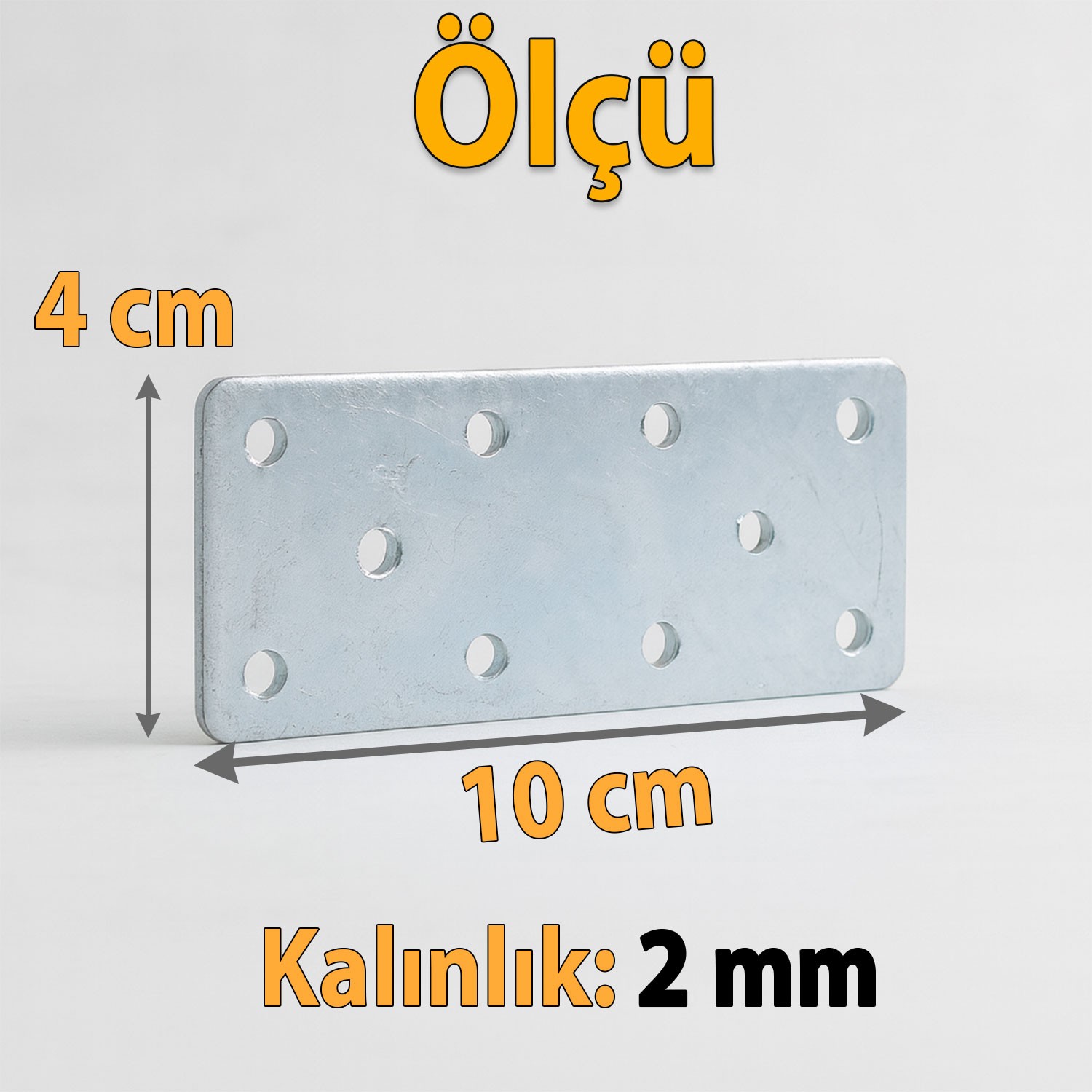 Mobilya Dolap Duvar Sabitleme 10 ADET Metal Köşebent Düz Gönye 40x100 mm Bağlantı Aparatı