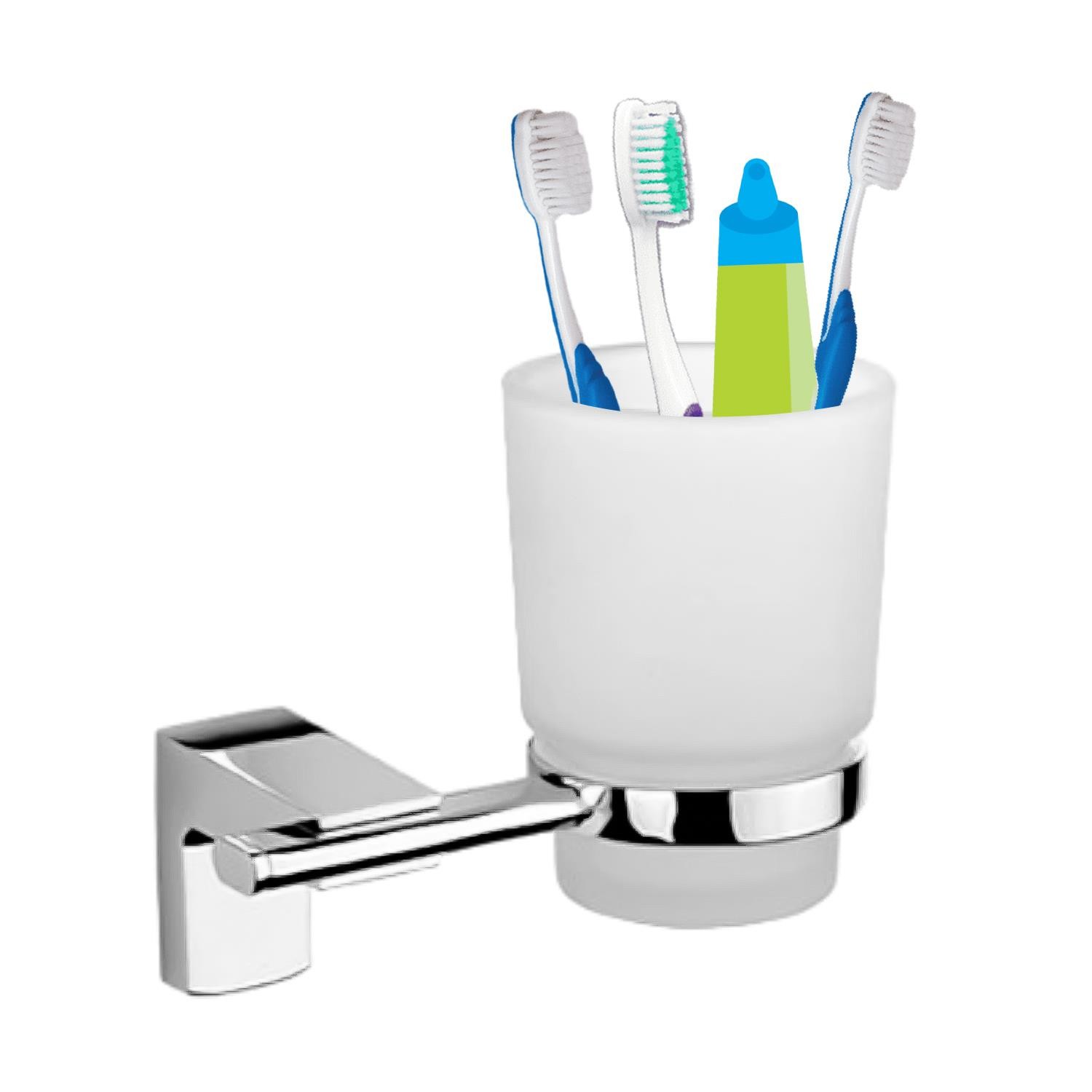 Metal Diş Fırçalık Vidalı Askı Banyo Lavabo Diş Fırçası Stand Kabı Kutusu Hazneli Krom