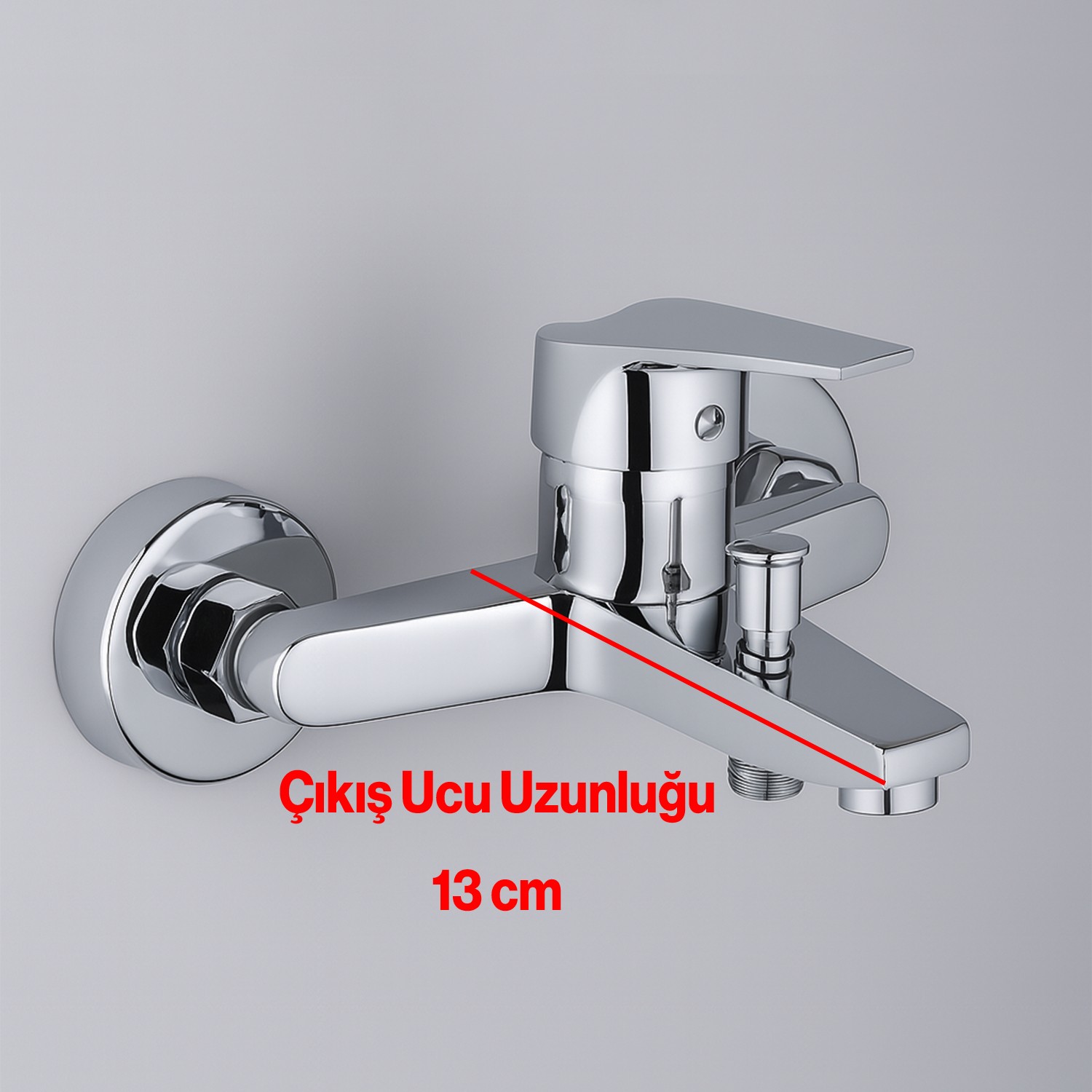 Premium Tek Kollu Aç Kapa Krom Banyo Bataryası Duvar Tipi Armatür Modern Tasarım Sıcak Soğuk Ayarlı