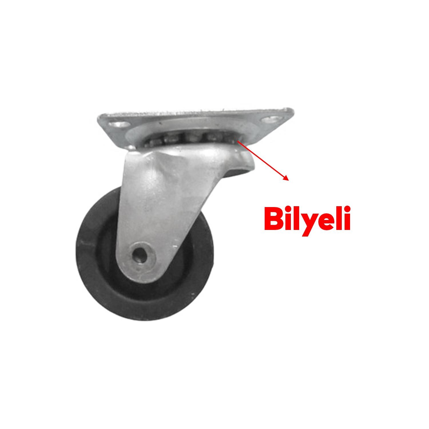 Mobilya Ofis Koltuk Tekeri Vidalı Yük Taşıma Alışveriş Sepeti Tablalı Teker 50 MM x 20 mm Siyah