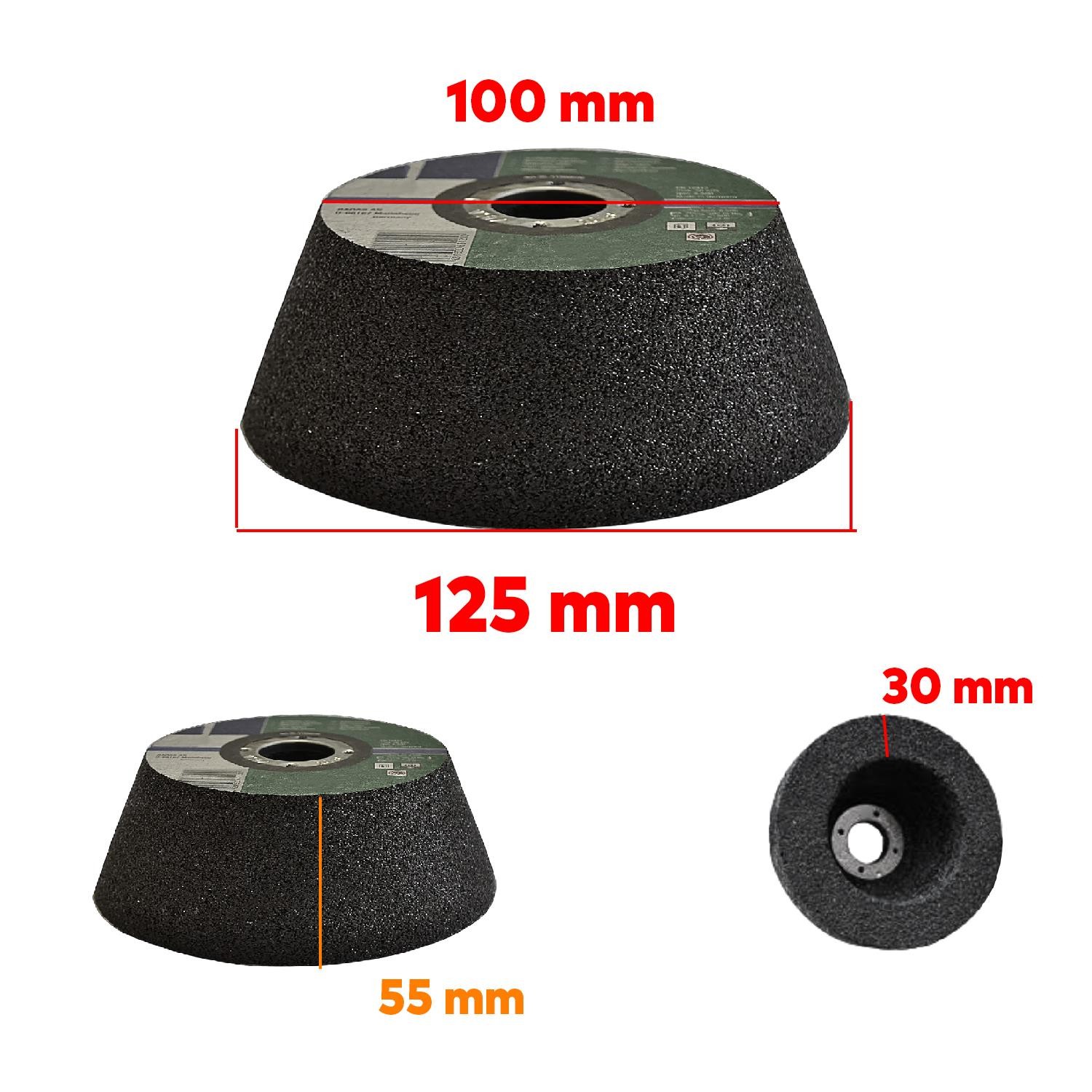 Taşlama Tekeri 16 Kum Mermer Taş Kaya Beton Zımparalama Bileyleme Çanak 125X50X14 mm 1 Adet