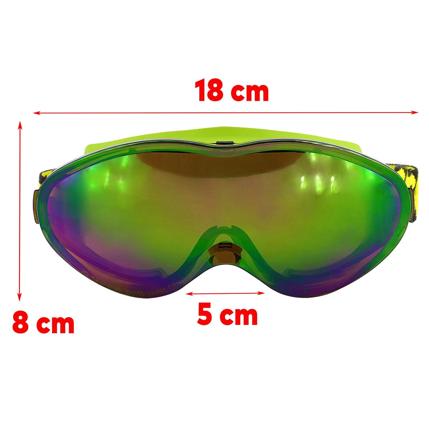 Bellasimo Kayak Gözlüğü Değiştirebilir Camlı Antifog Güneş Kar Gözlük Gökkuşağı Snowboard Glasses Gözlük+1 Adet Yedek Cam (Sarı)