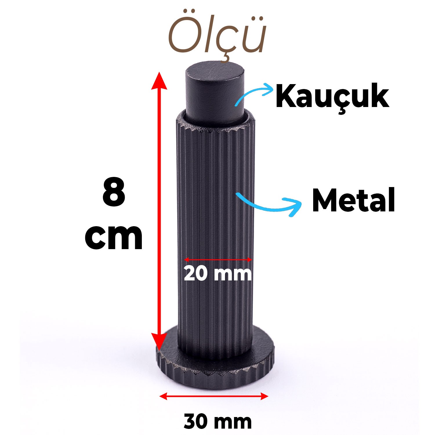 Kapı Stoperi Tamponu Çizgili Siyah Vidalı Metal Tutacağı Tutucu Kapı Arkası Duvar Kolu Stopu Takozu