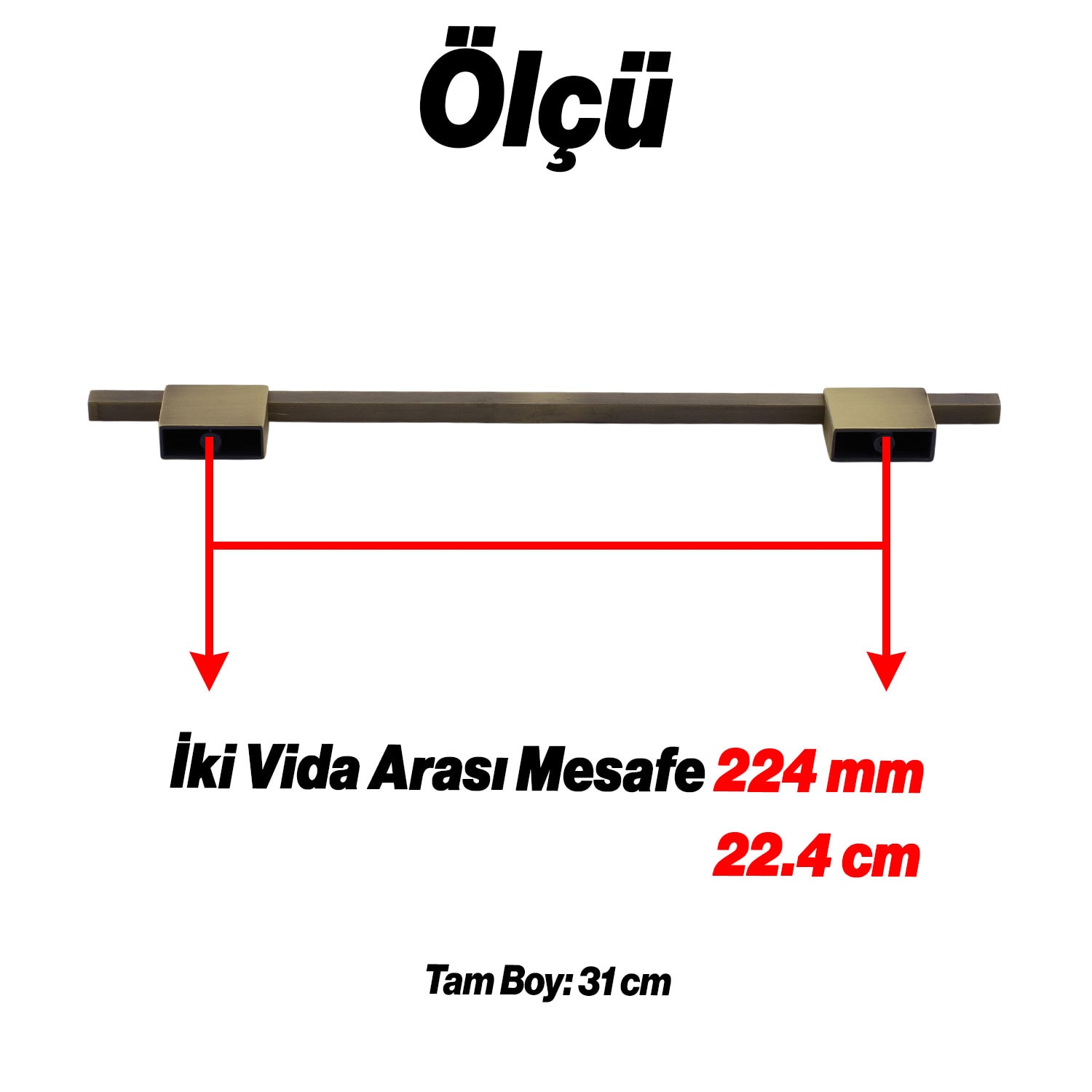 Boyut Soft Antik Sarı Renk Metal 22.4 cm Dolap Çekmece Kulbu Mutfak Dolabı Kapak Kulpları Mobilya
