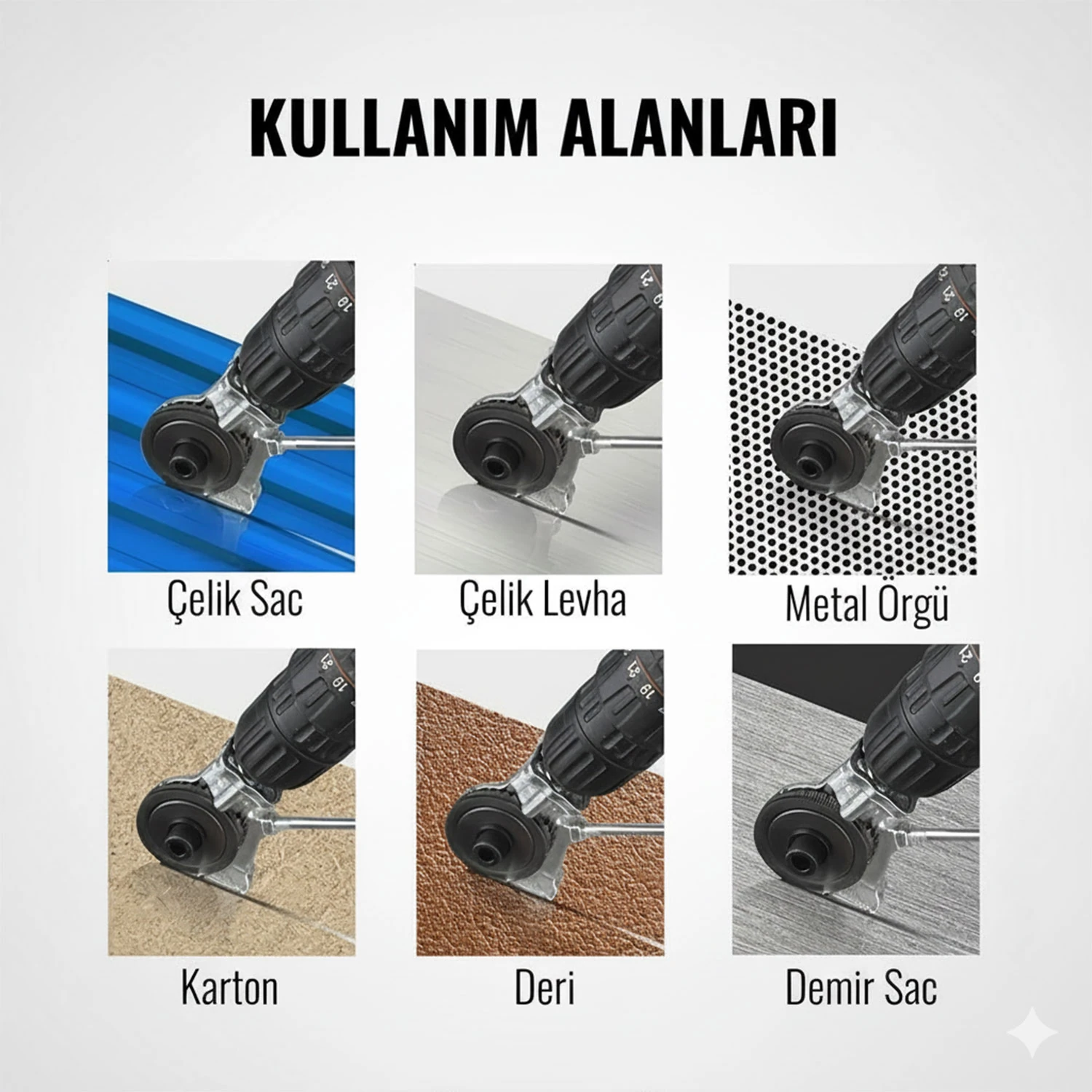 Metal Plaka Sac Kesme Aparatı Matkap Ucuna Takılabilir Endüstriyel Güçlü Kesim Başlığı Daire Testere