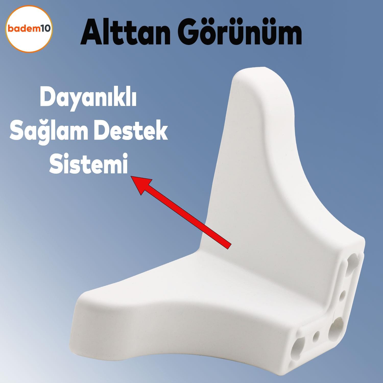 Rose Lüks Mobilya Kanepe Sehpa Tv Ünitesi Koltuk Ayağı 7.5 Cm Beyaz Baza Ayakları