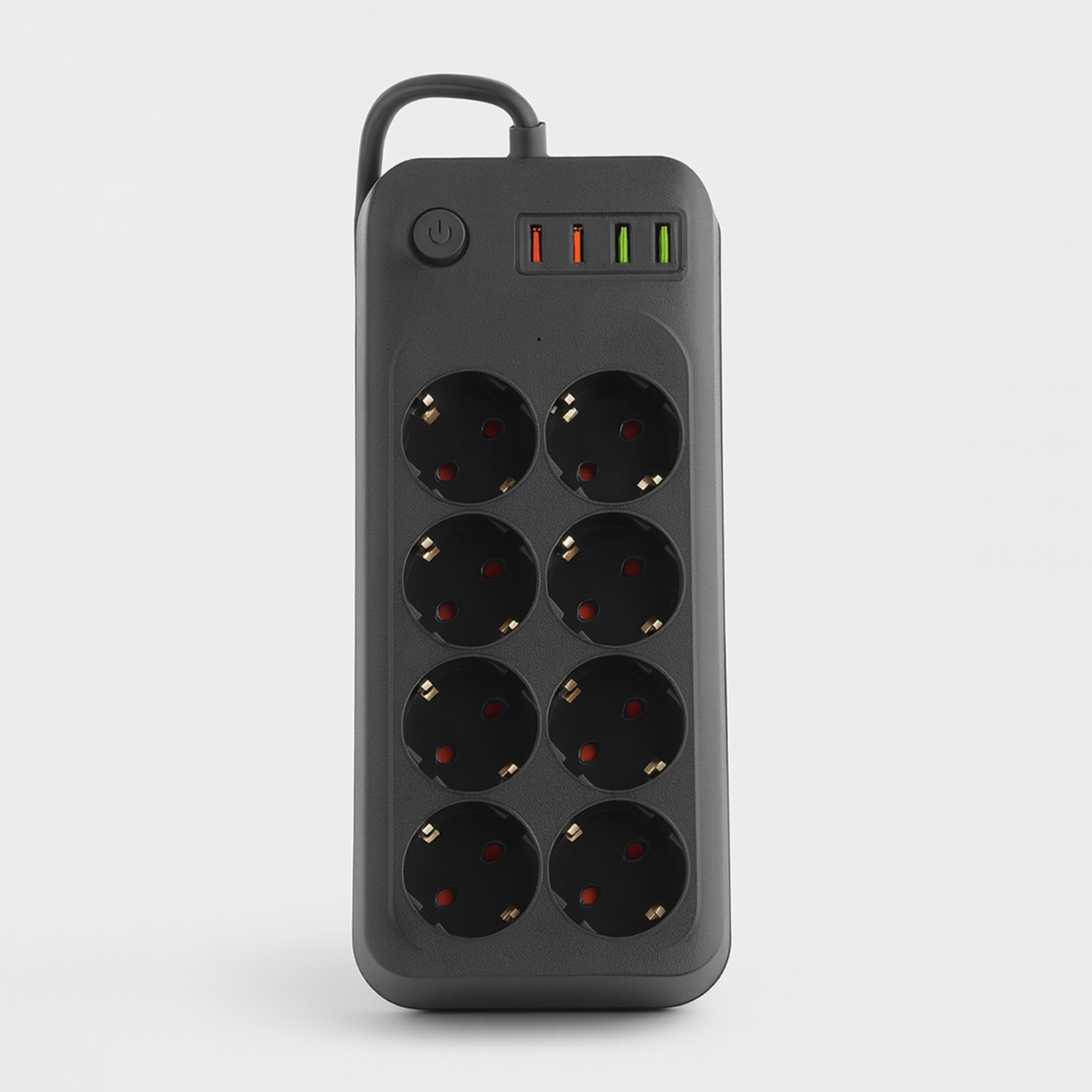 8 Prizli 4 USB Girişli Akım Korumalı Topraklı Golyat Grup Şarj Fiş Priz 2 Metre Uzatma Kablosu