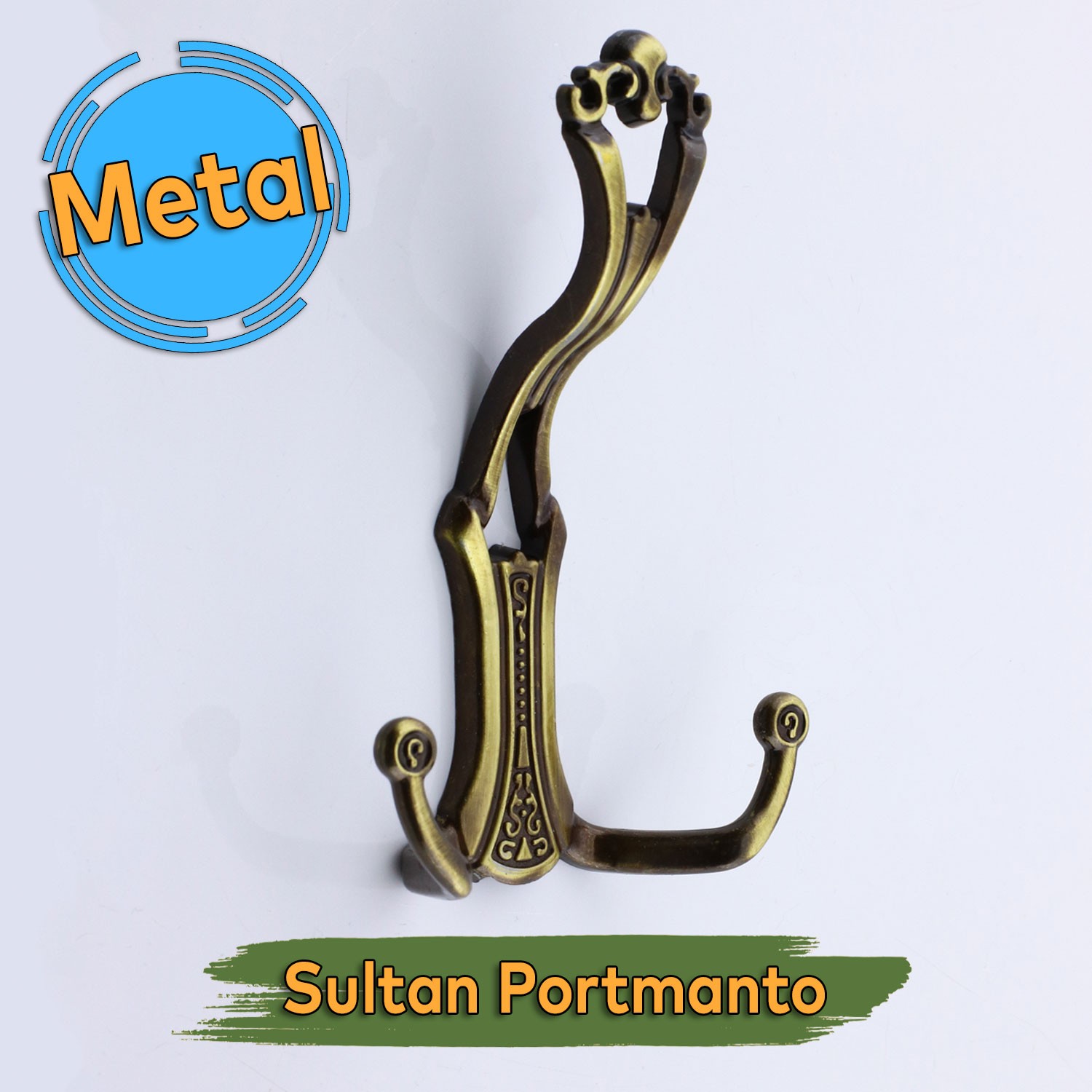 Sultan Antik Sarı Vestiyer Askısı Portmanto Dolap Askısı Askılık Duvar Elbise Askılığı Mutfak Banyo