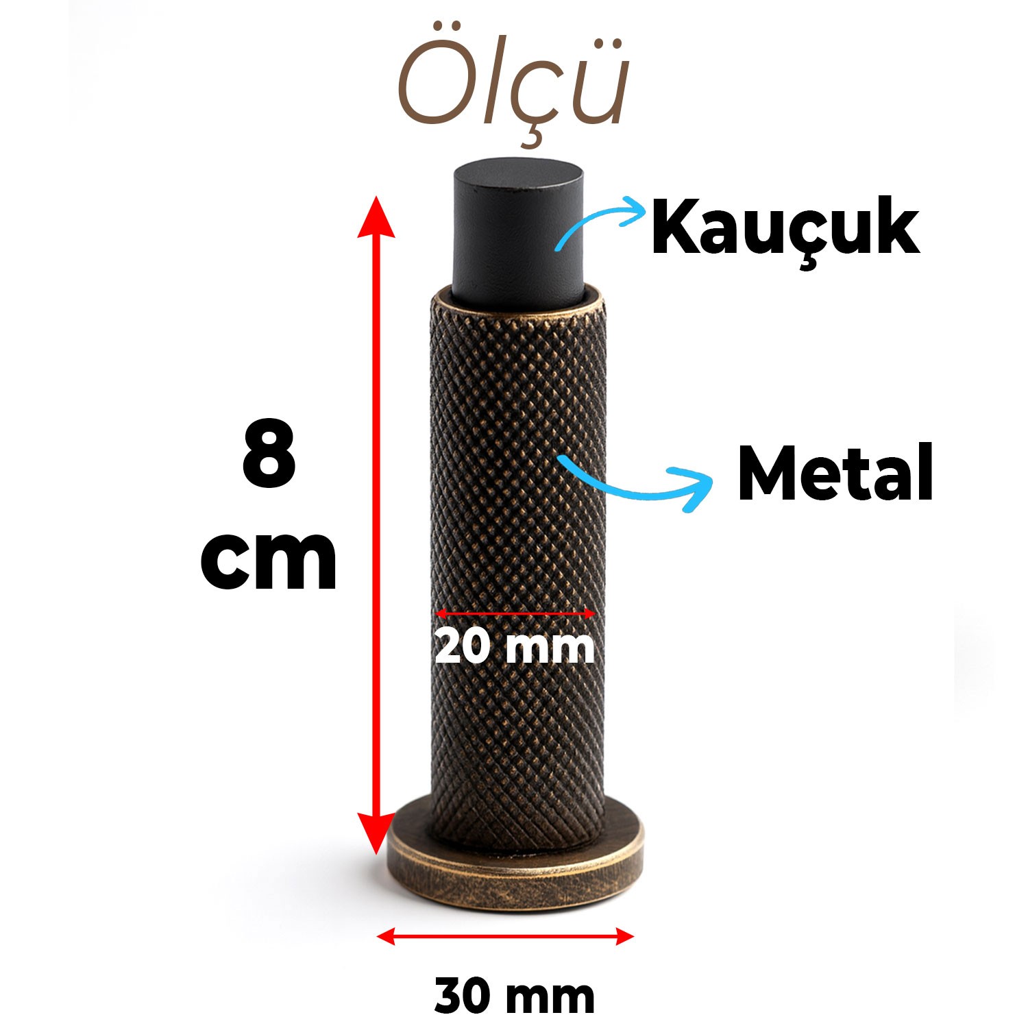 Kapı Stoperi Tamponu Antik Sarı Vidalı Metal Tutacağı Tutucu Kapı Arkası Duvar Kolu Stopu Takozu
