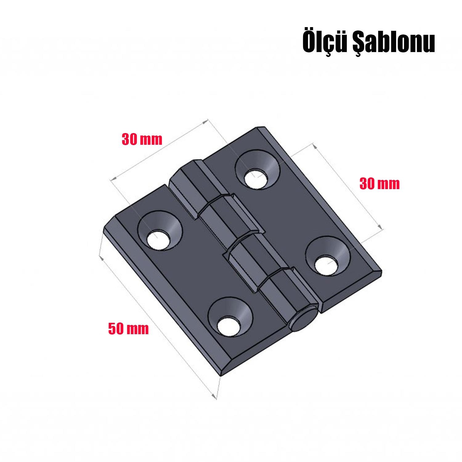 Metal Yaprak Menteşe Mat Siyah 50 x 50 mm