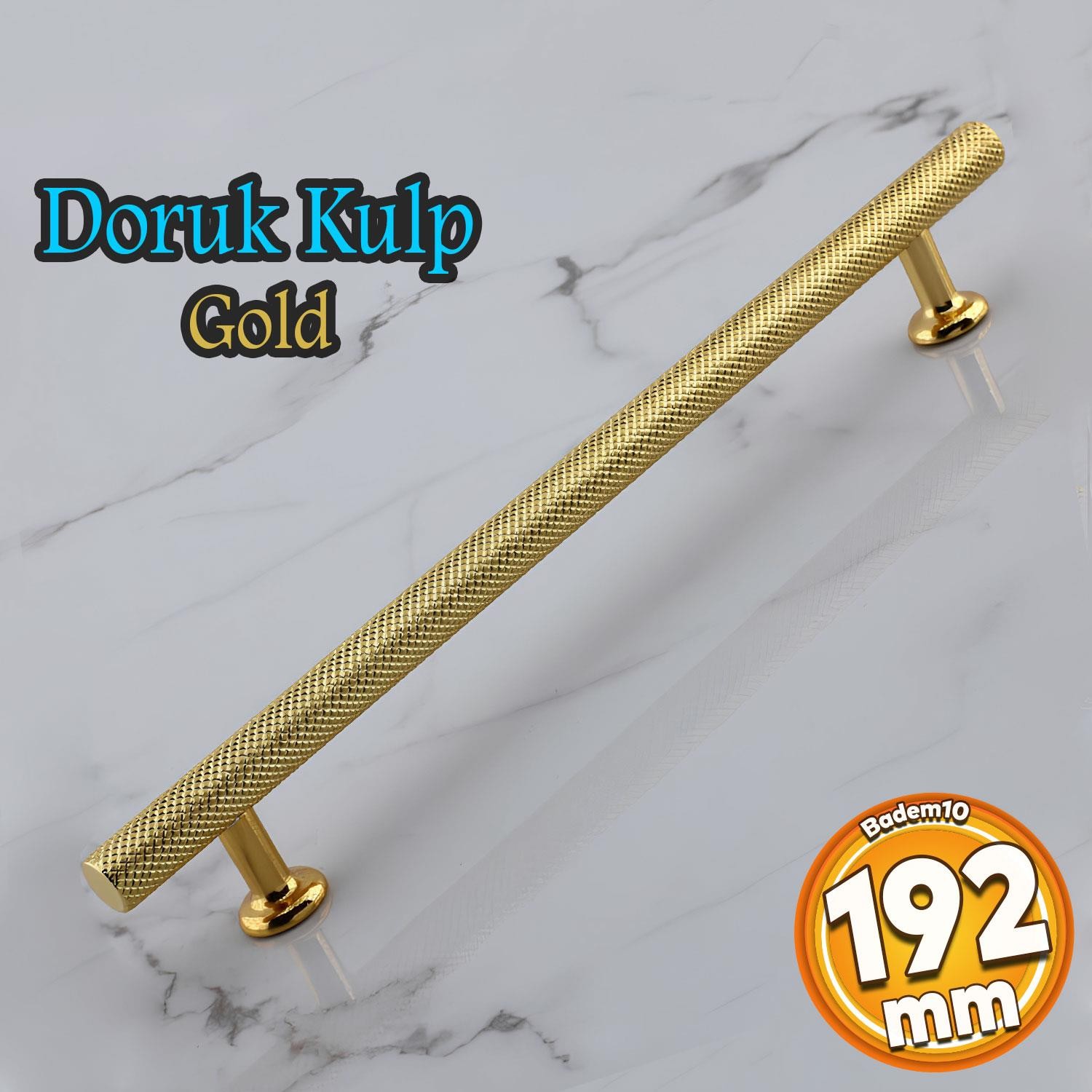 Doruk Kulp 192 mm Altın Gold Metal Mobilya Çekmece Mutfak Dolabı Dolap Kulpları Kapak Kulpu Kulbu