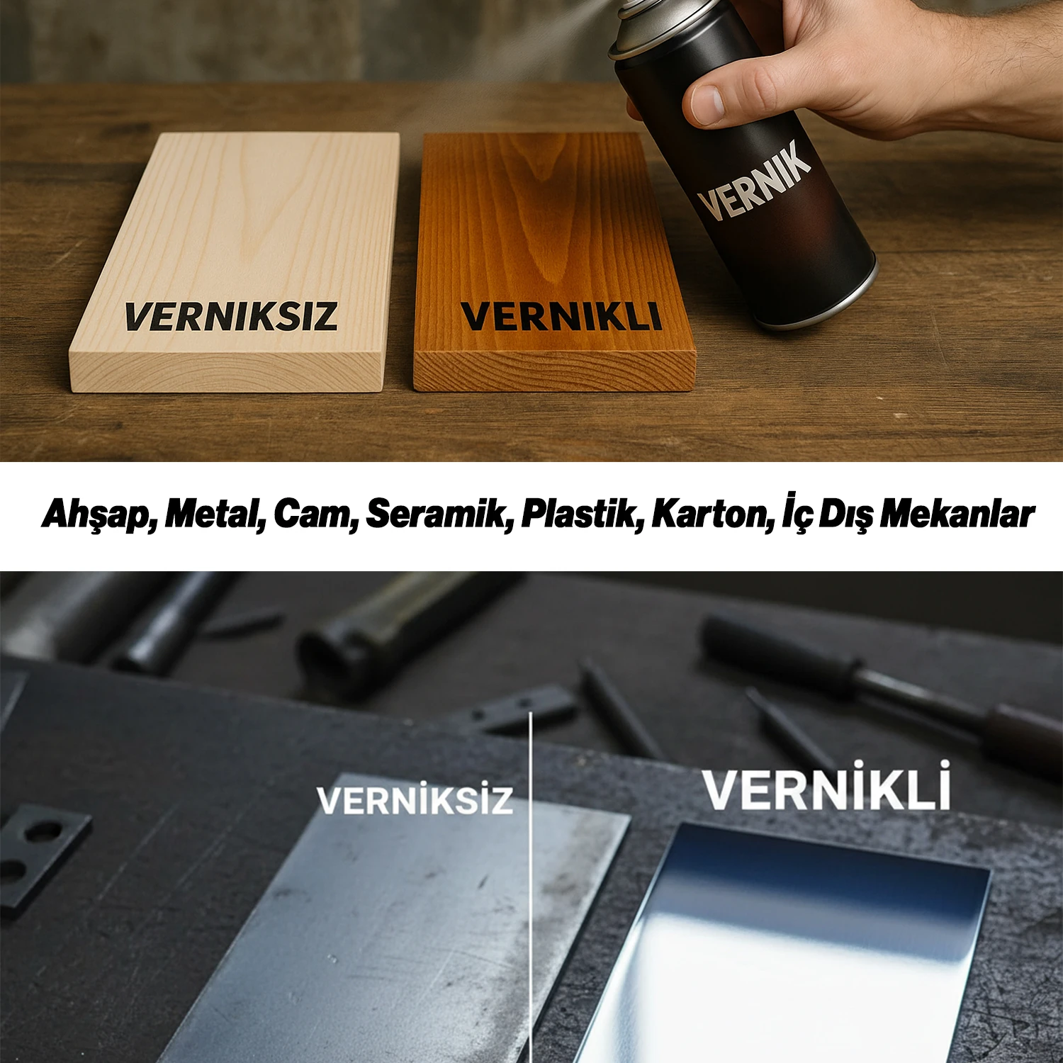 Sprey Parlak Vernik Ahşap Metal Tüm Yüzeyler İçin 400 ml İç Dış