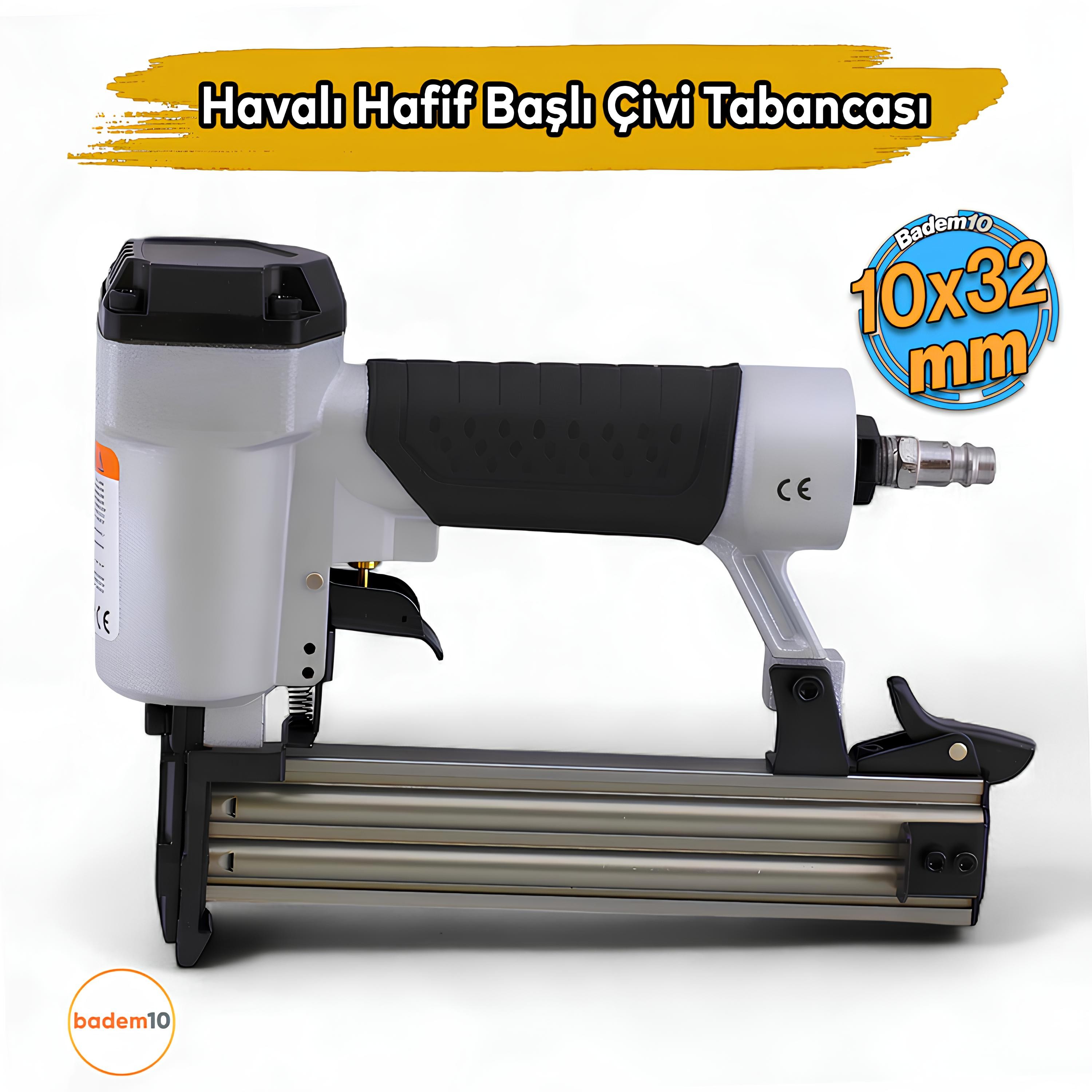 10 - 32 mm Havalı Hafif Başlı Çivi Tabancası Pnömatik Çivi Çakma Döşeme Makinesi