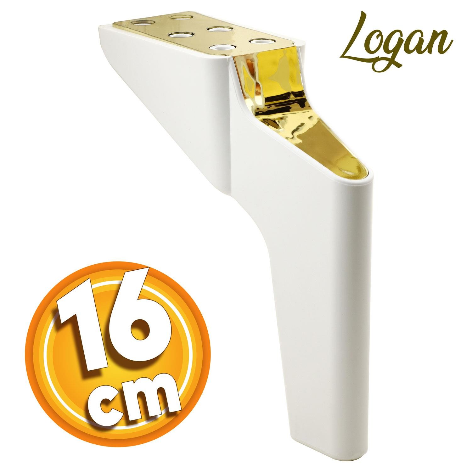 Logan Lüks Mobilya Kanepe Sehpa TV Ünitesi Koltuk Ayağı 16 cm Beyaz Gold Baza Ayak