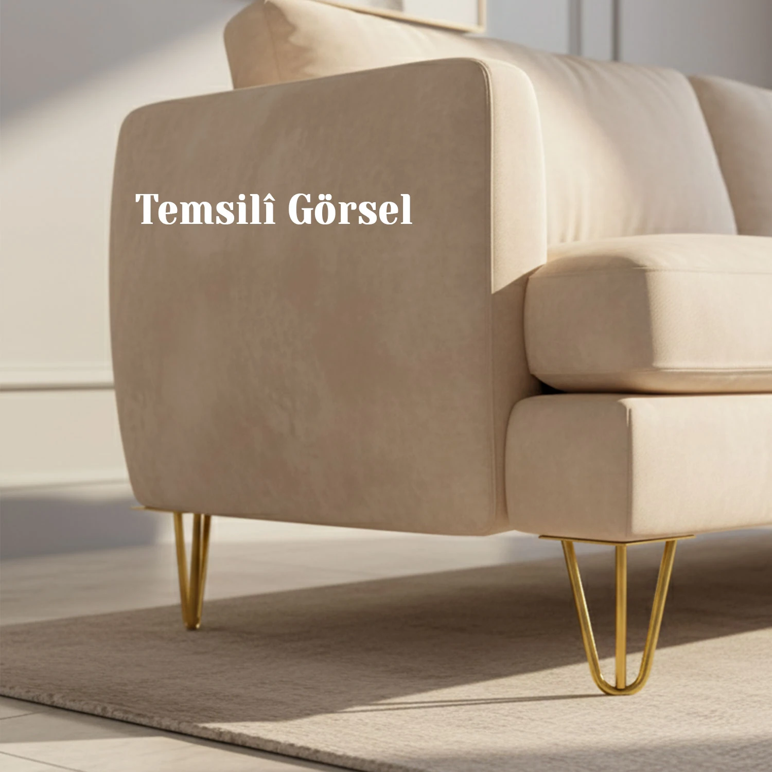 Martı 15 cm 4 Adet Set Gold Altın Metal Mobilya Ayak Ayağı Üçgen Modern Koltuk Sehpa Masa TV Ünitesi