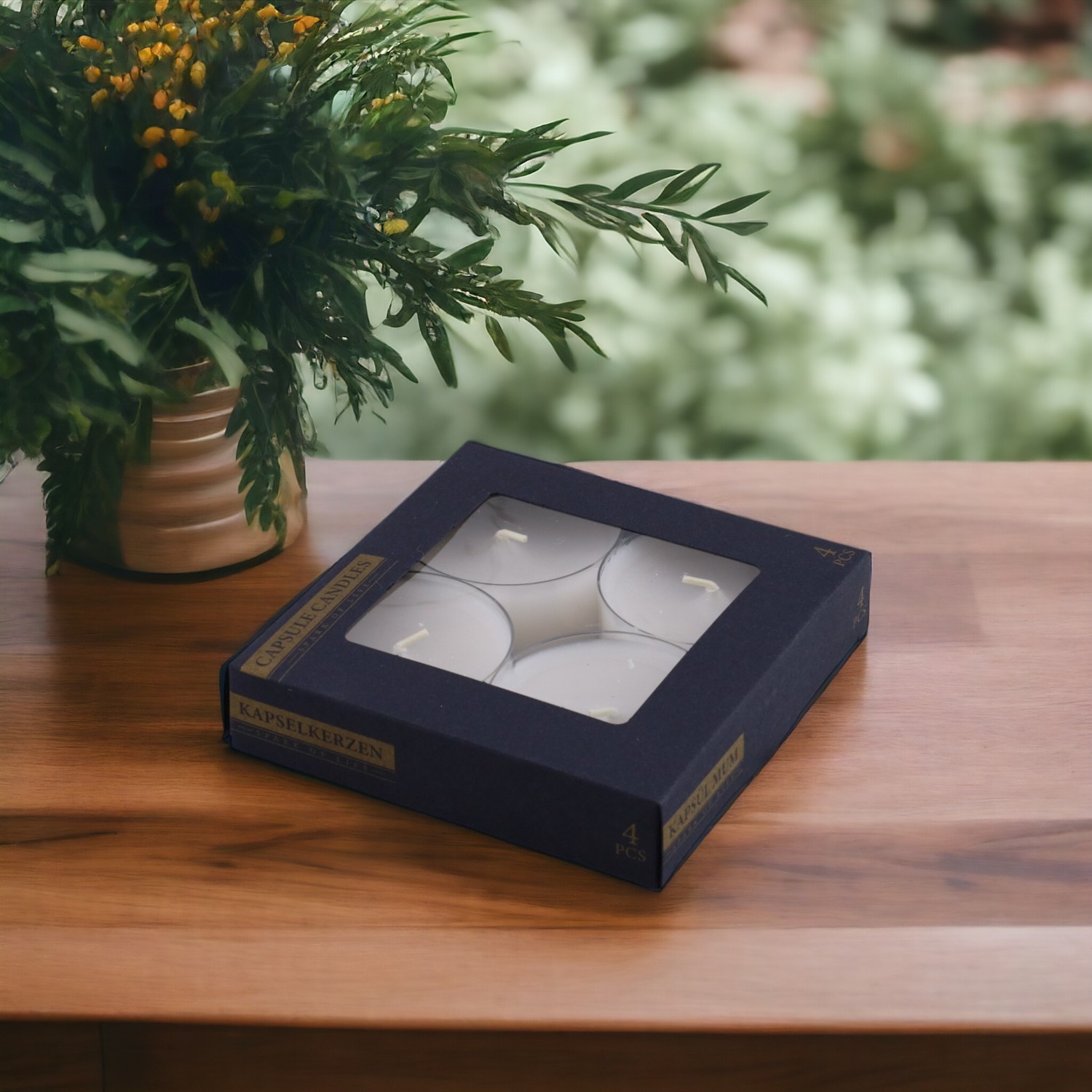 Tealight Kapsül Mum 4x43 Gr Dekoratif Mumu Kandil Hediyelik Fitilli Mumluk Şamdan Krem Renk Kokulu