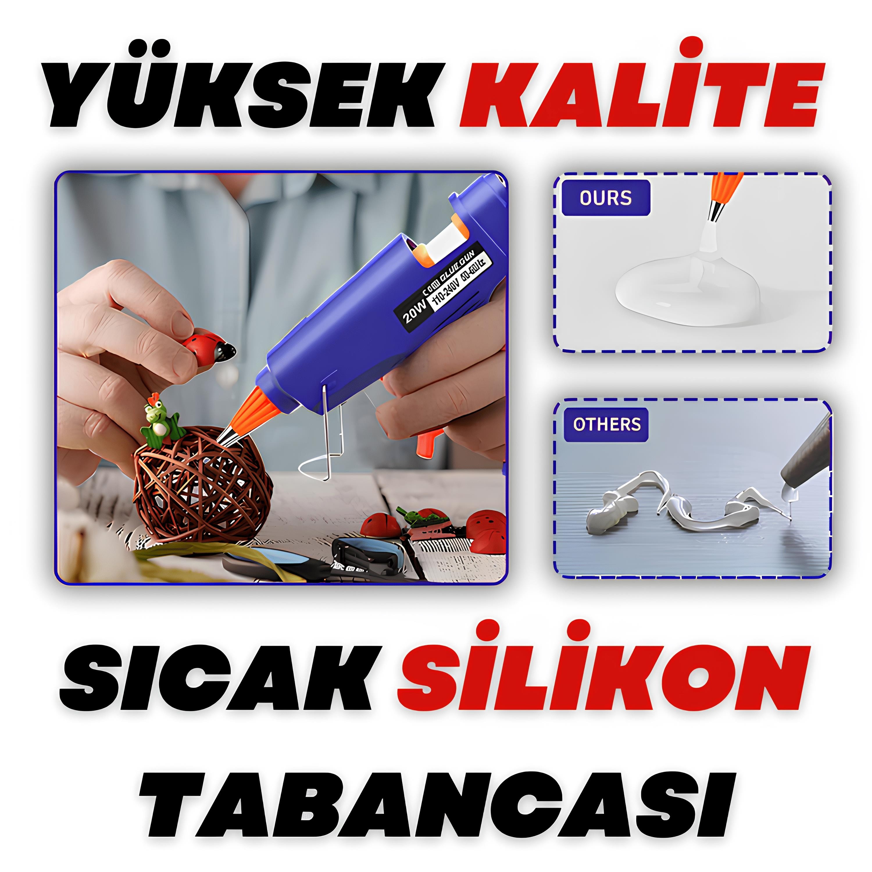 Profesyonel Sıcak Silikon Tabancası 80W Kalın Mum 11.2 mm Kaliteli