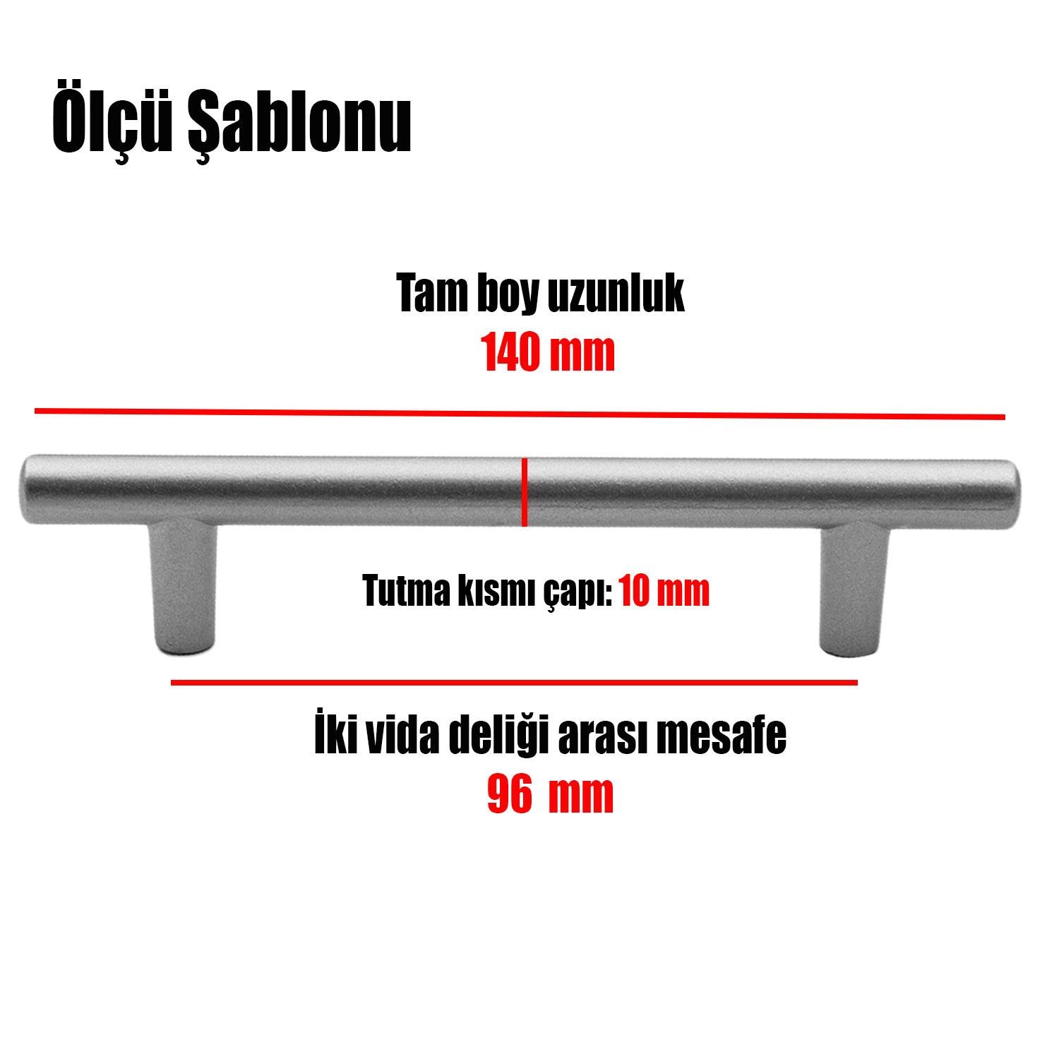 Gül Boylu Mobilya Mutfak Dolap Çekmece Dolabı Metal Kulpu Kulbu Kulpları Mat Krom (96 MM-9.6 CM)