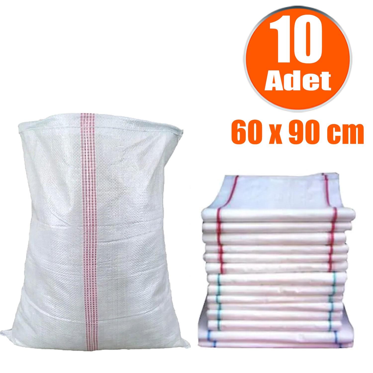 Sentetik Çuval Saman Moloz İnşaat Çuvalı 60 x 90 cm Tehlis Torba (10 ADET)