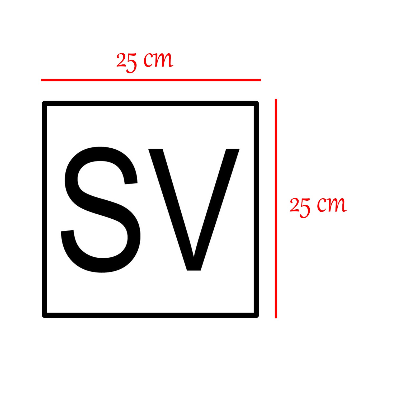 Metal SV Safety Valve İşareti Alüminyum Düz 25x25 cm SV Levha Emniyet Ventili İş Güvenliği 