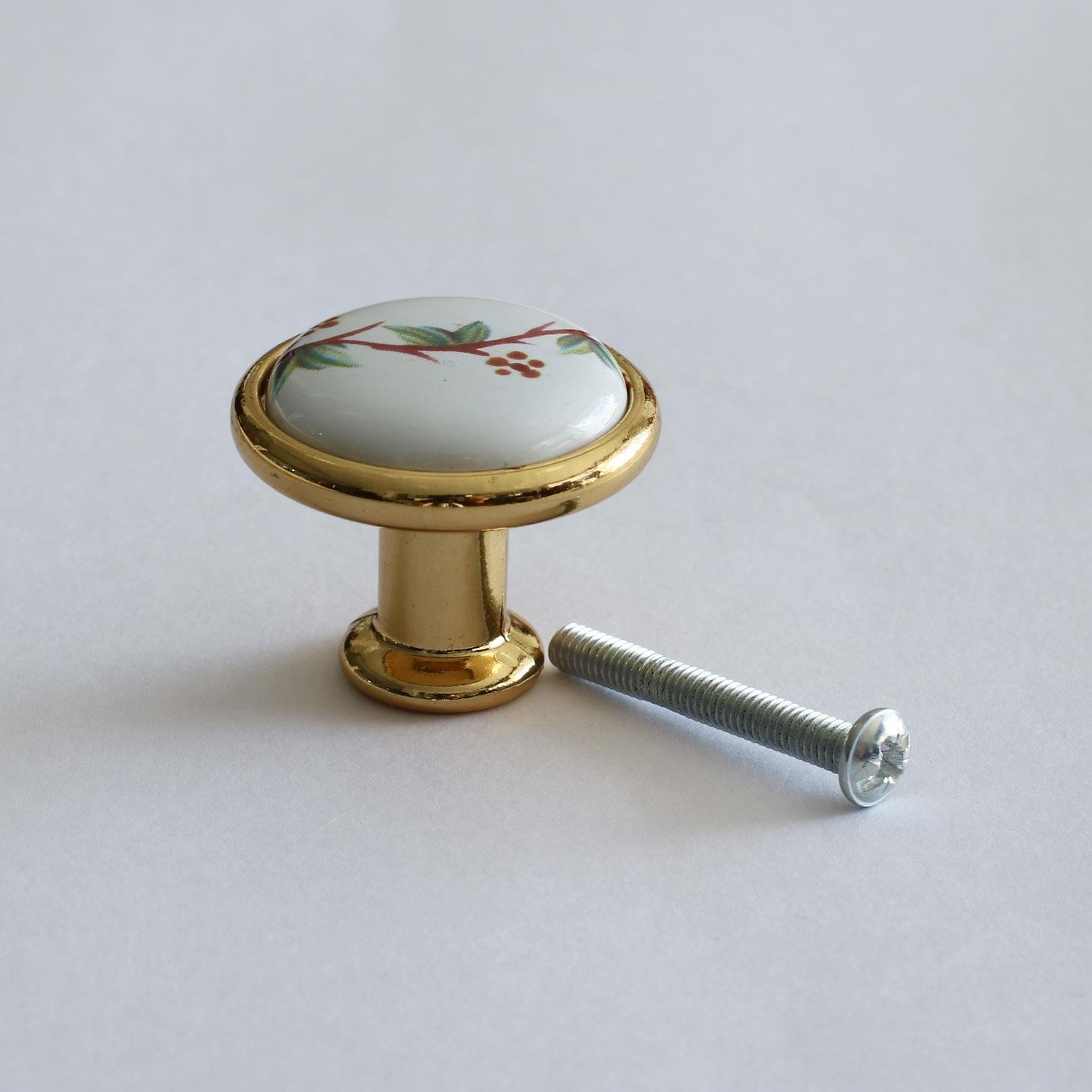 Gerçek Porselen Kulp Gold Düğme Mobilya Mutfak Dolabı Çekmece Dolap Kulpları Kapak Kulpu Kulbu Altın