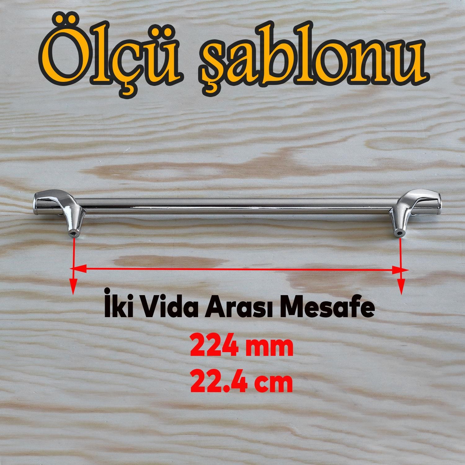 Prade 224 mm Krom Metal Kulp Mobilya Çekmece Mutfak Dolap Kapak Kulpları Dolabı Kulbu Kulpu