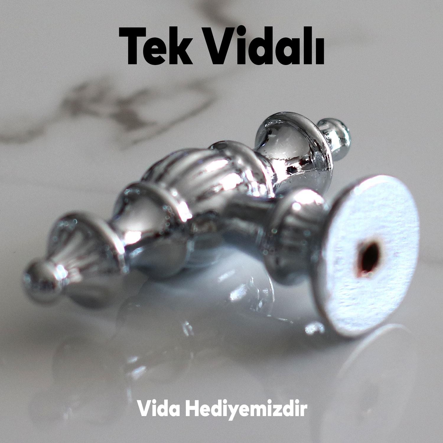Şehzade Krom Gümüş Kulp Düğme 10 ADET  Mobilya Mutfak Çekmece Dolabı Dolap Kulpları Kapak Kulpu Kulb