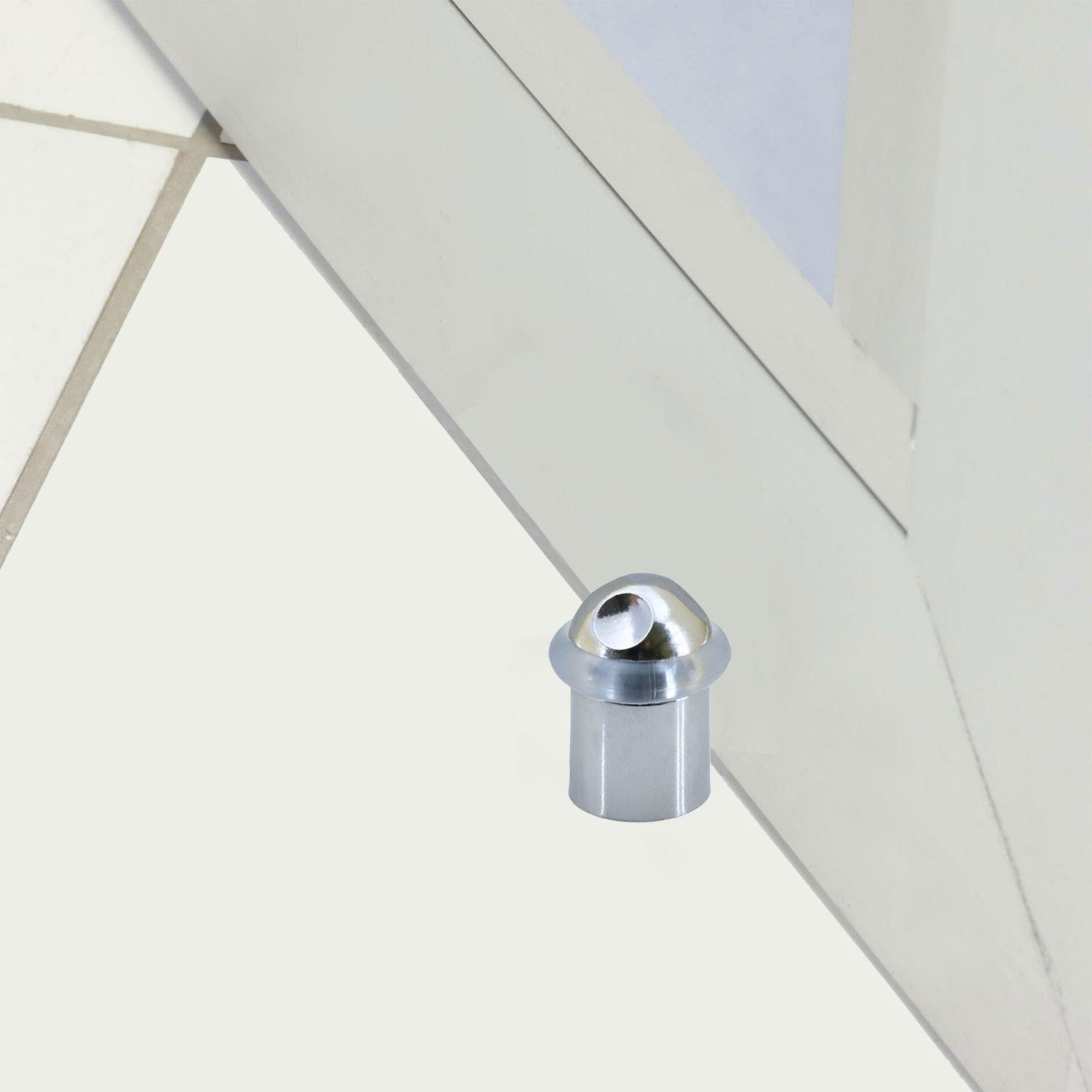Kapı Stoperi Kapı Durdurucu Tutucu Tamponu Silikonlu Contalı Stopu Vidalı Parlak Krom 50 mm