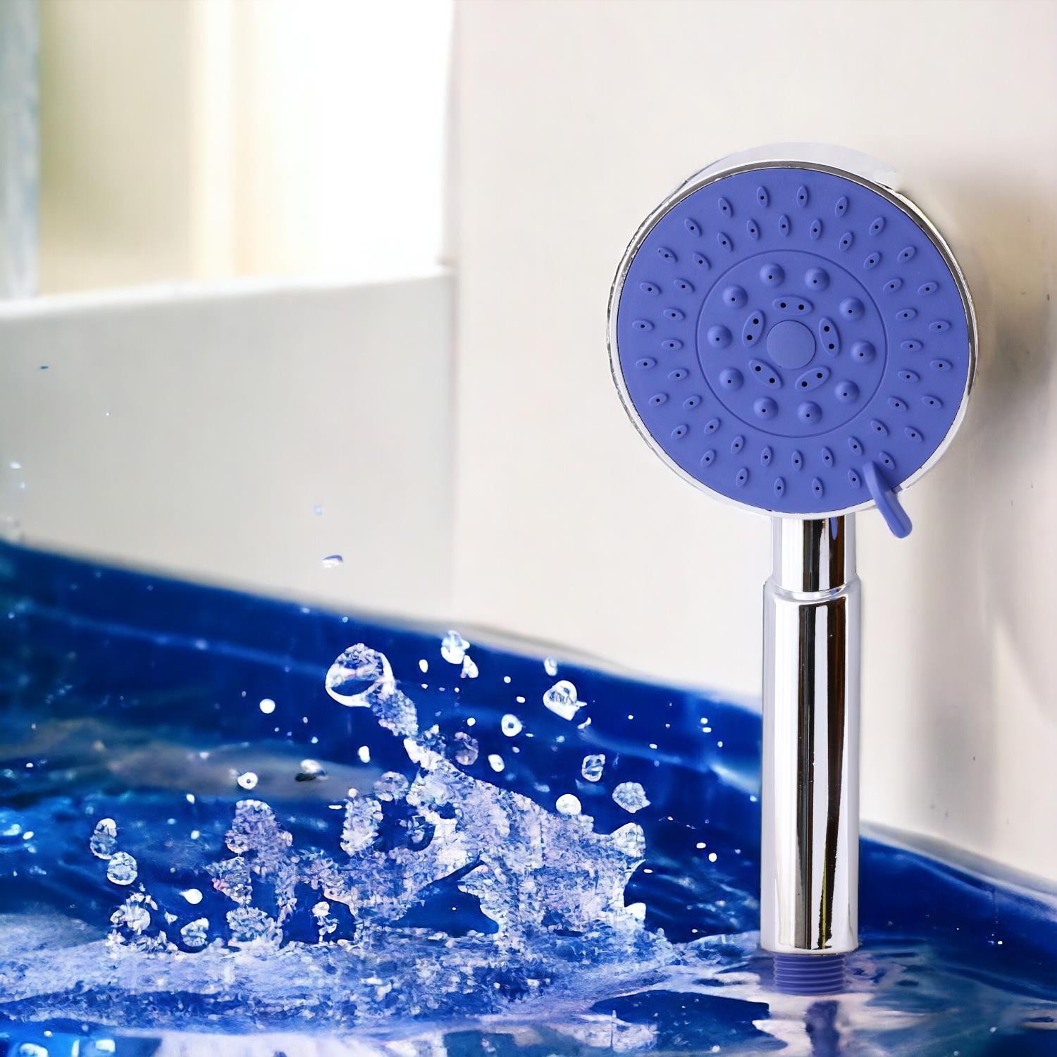 Duş Seti Fişkiye Banyo Duş Başlığı Seti Fiskiyesi Telefonu Yuvarlak Başlık Metal Hortum Mor