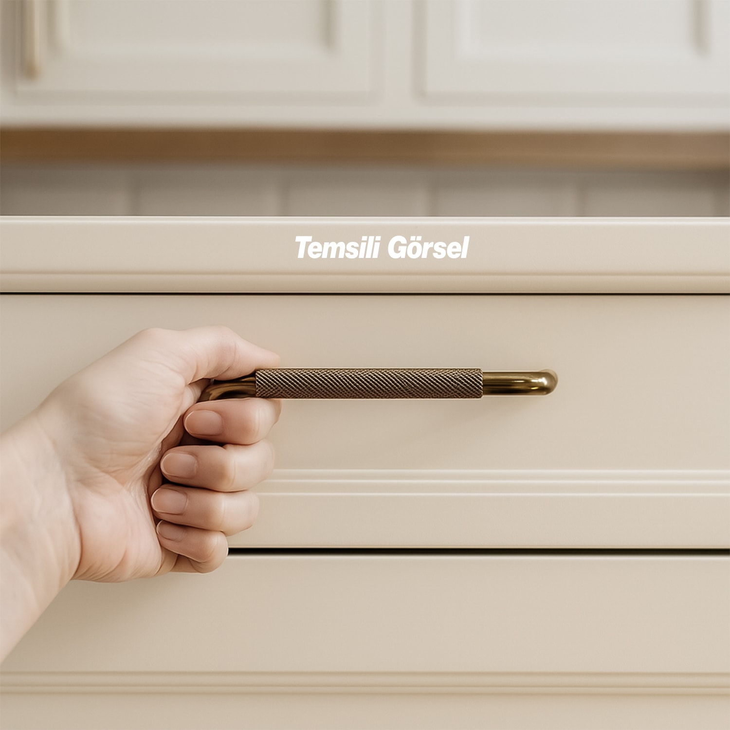 Tırtıklı Bronz Metal Kulp 160 mm 16 cm Mobilya Çekmece Dolap Dolabı Modern Kapak Kulpları