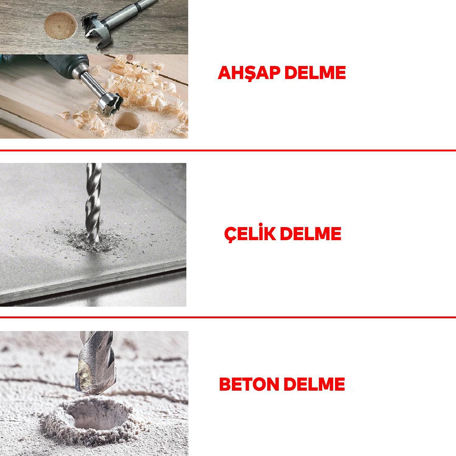 Kırıcı Delici Darbeli Matkap 800 W Proter Ahşap Metal Beton Elektropnömatik Delme Kırma Makine