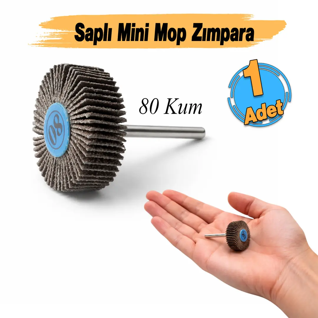 手入れ用具 SHINYGEL Micro Grinder 80 Kum) Saplı Pimli Mini Flap Yaprak Mop Zımpara Taşı 1 Adet