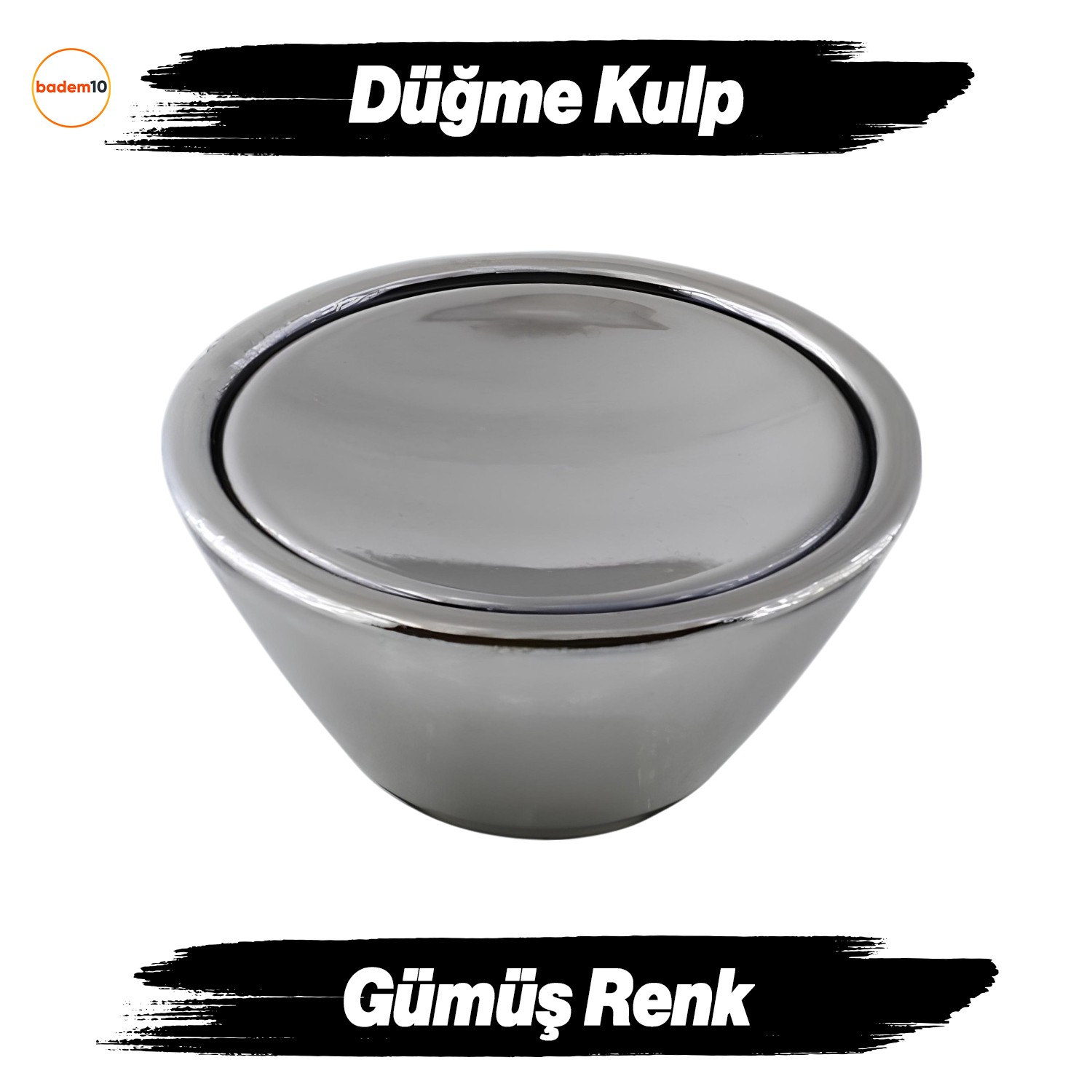 Delta Düğme Krom Mobilya Mutfak Dolap Dolabı Çekmece Kulpu Kulbu Plastik Gümüş Tek Vidalı Kulp
