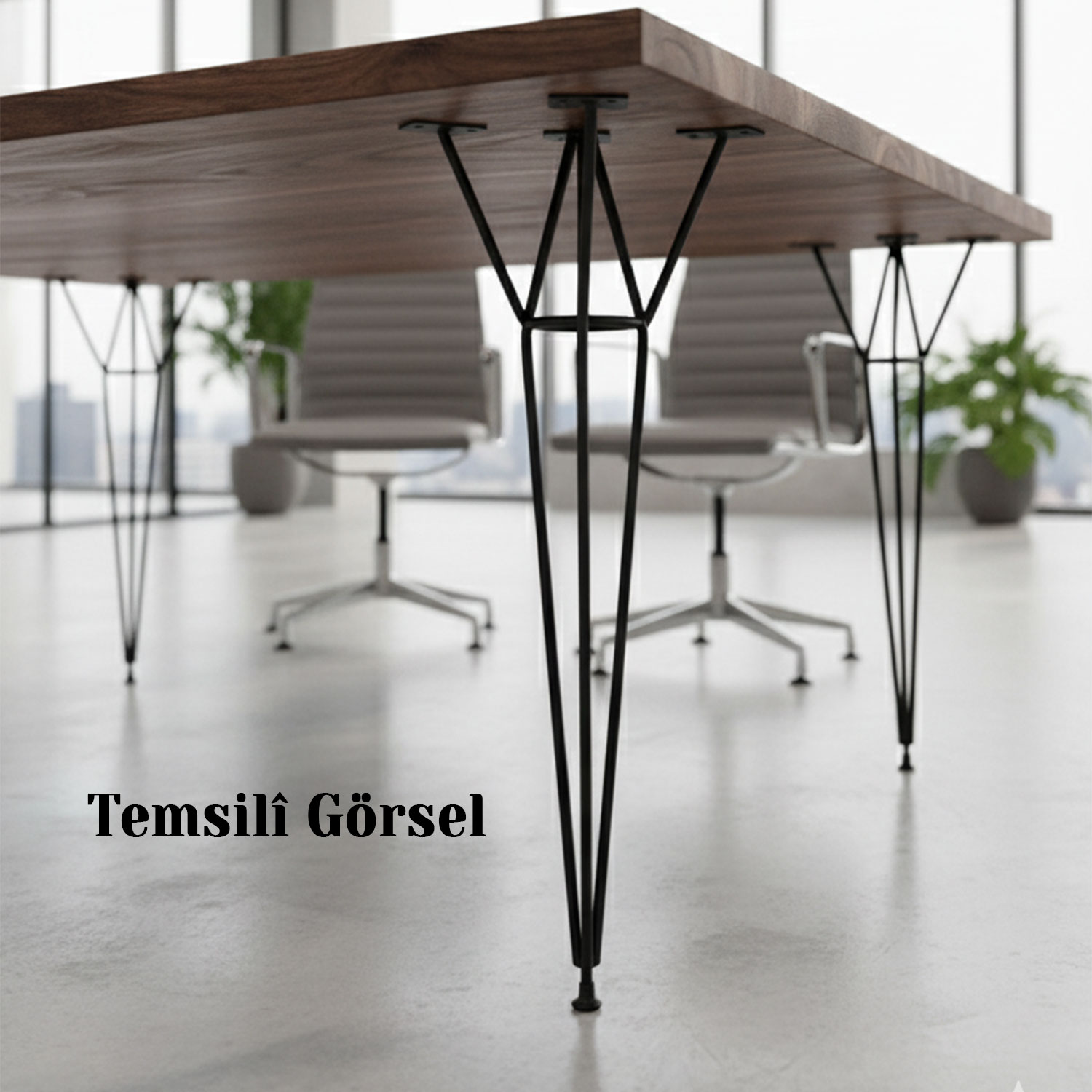 Rüzgar 71 cm Siyah Metal Masa ve Sehpa Ayağı Dayanıklı Mobilya Destek Yükseltici Ayak Modern Tasarım