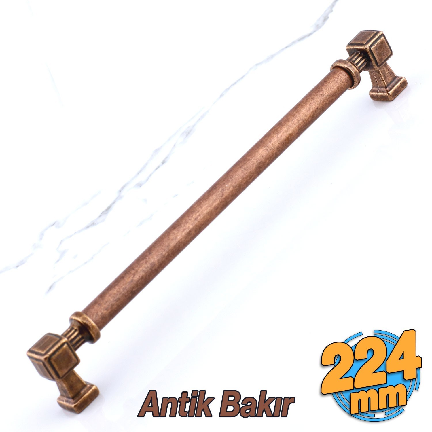 Talas Antik Bakır Metal 224 mm Eskitme Mobilya Mutfak Çekmece Dolap Kulpu Kulbu Kulpları 22.4 cm