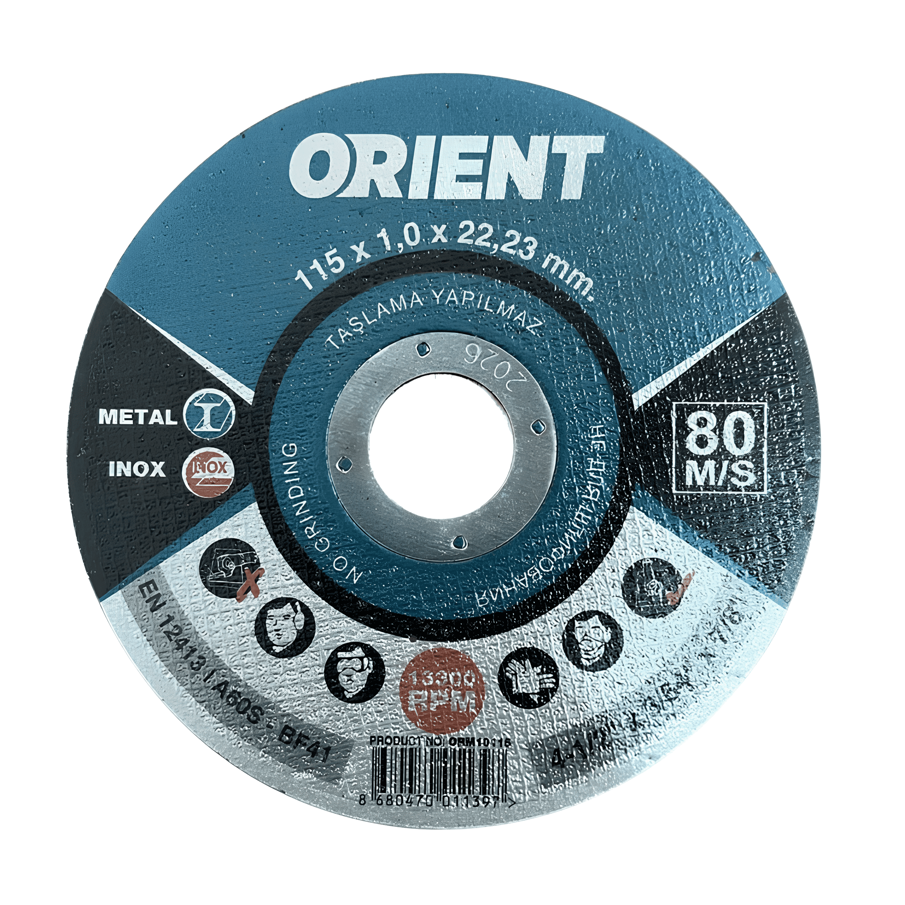 Orient İnox Kesme Diski 115x1,0x22,23 Mm İnce Metal Kesici Taş Disk Spiral Demir Kesici Disk Toptan