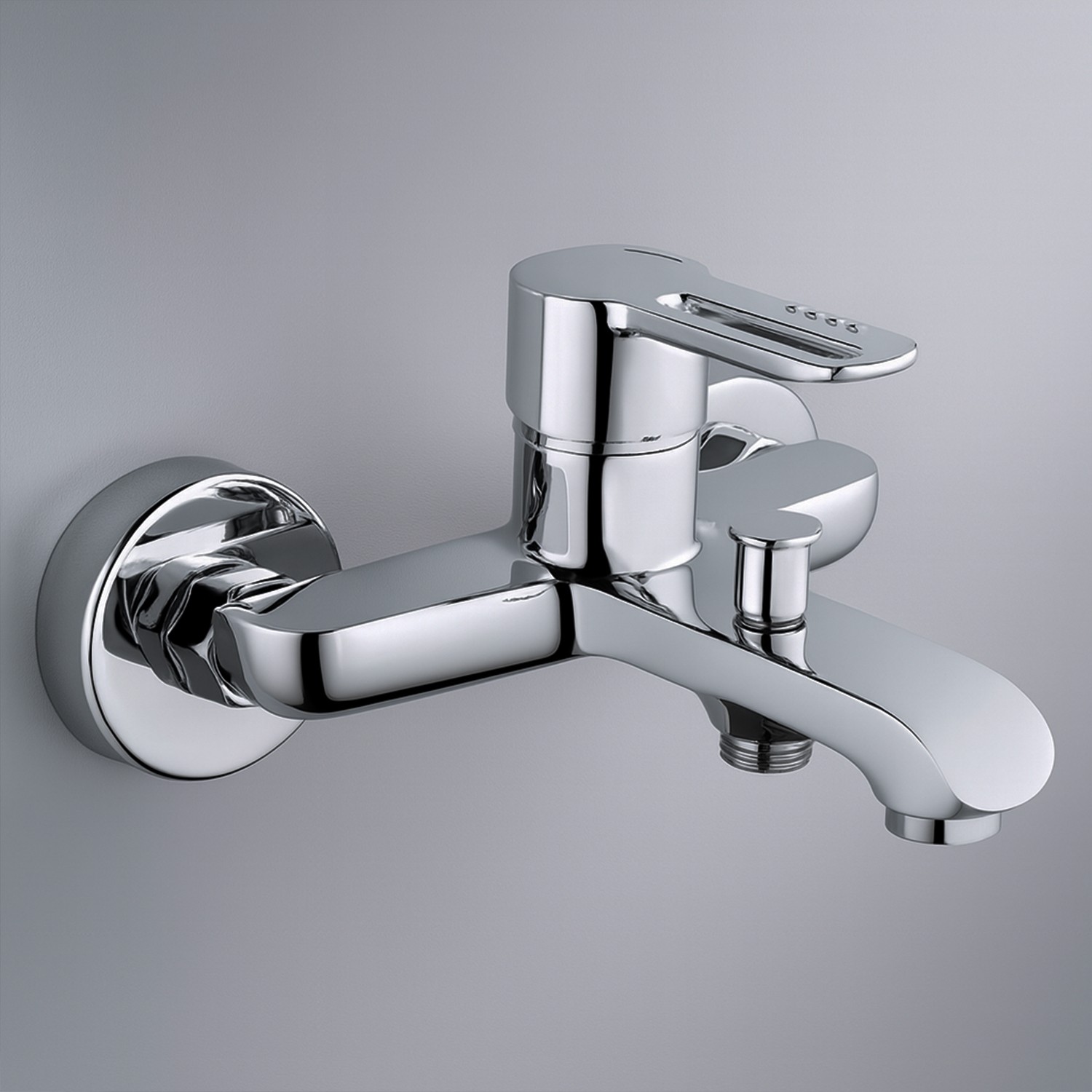 Premium Tek Kollu Krom Banyo Bataryası Duvar Tipi Armatür Şık Modern Tasarım Sıcak Soğuk Ayarlı