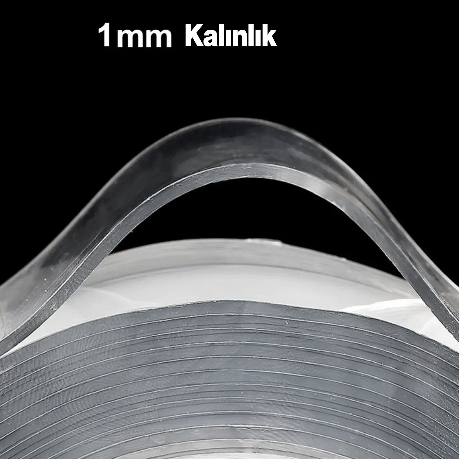 Çift Taraflı Nano Bant Montaj Çok Amaçlı Güçlü Yapıştırma Bandı Şeffaf 24 mm x 2 Metre Yıkanabilir