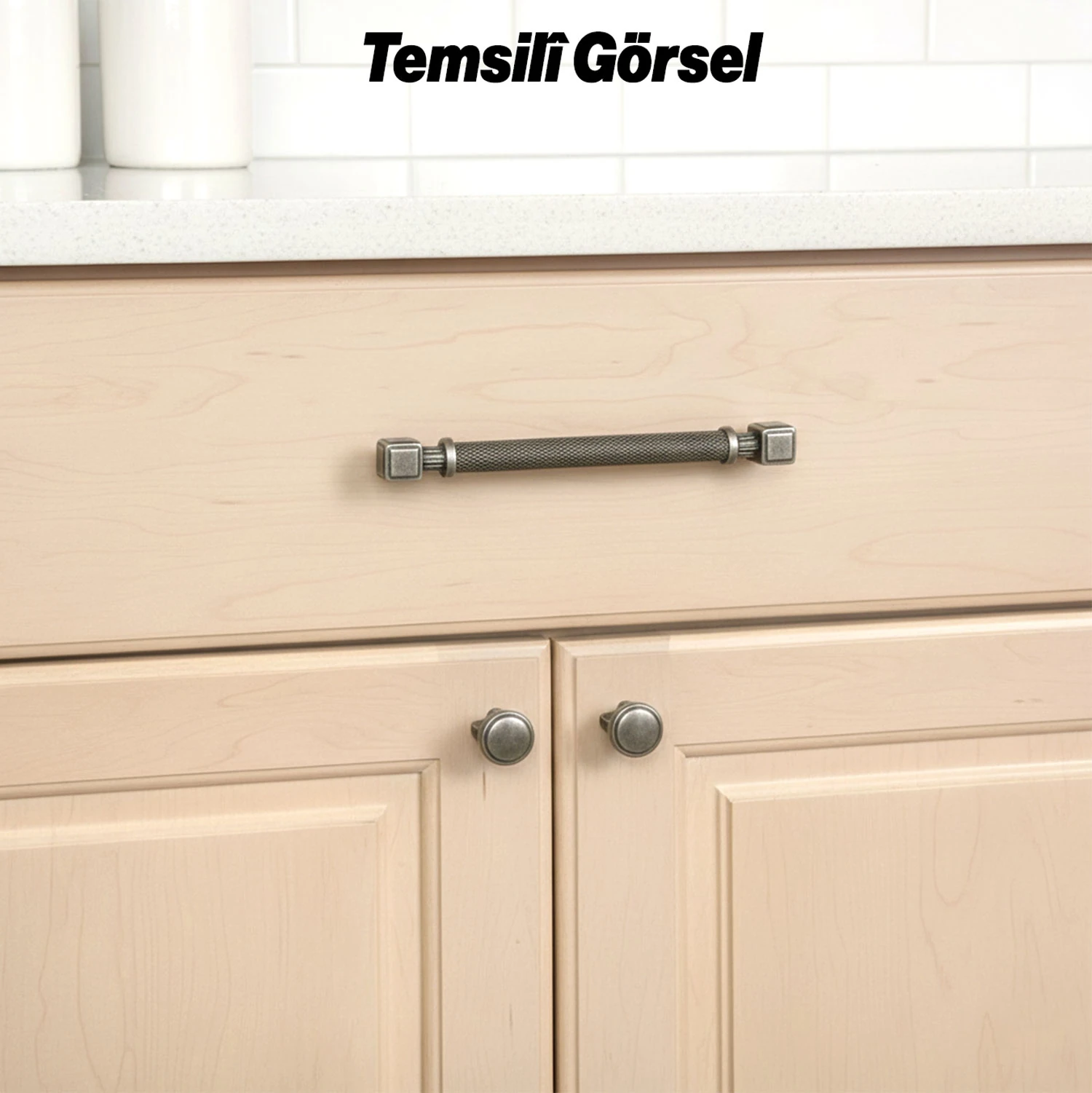 Talas Antik Gümüş 256 mm Tırtıklı Metal Kulp Kapak Kulpu Dayanıklı Kulpları Mobilya Çekmece Dolap